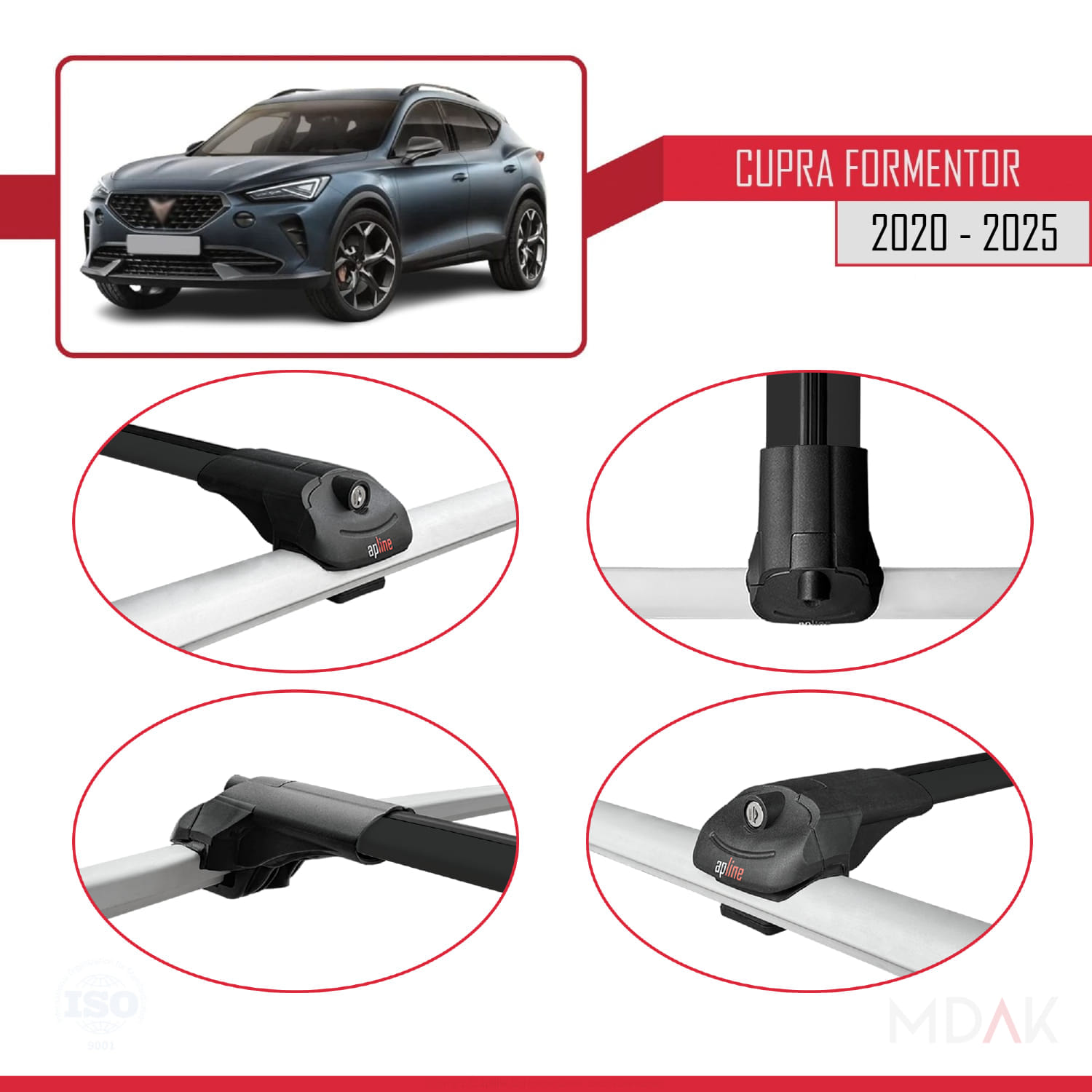 Cupra Formentor 2020 ve Sonrası ile Uyumlu ACE-1 Ara Atkı Tavan Barı Siyah 2 Adet - Görsel 4