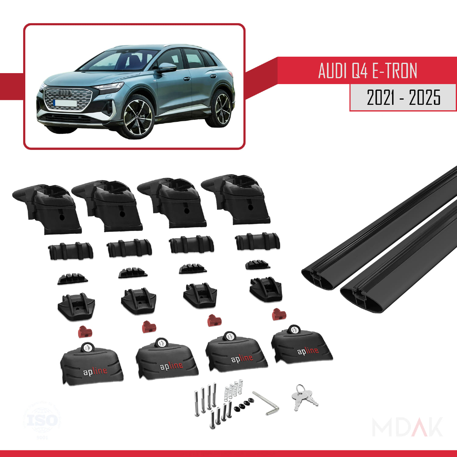 Q4 (F4) E-Tron 2021 ve Sonrası ile Uyumlu ACE-2 Ara Atkı Tavan Barı Siyah 2 Adet - Görsel 6