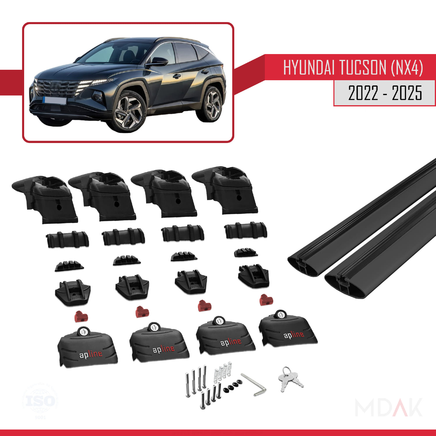 Hyundai Tucson 4 (NX4) 2022 ve Sonrası ile Uyumlu ACE-2 Ara Atkı Tavan Barı Siyah 2 Adet - Görsel 6