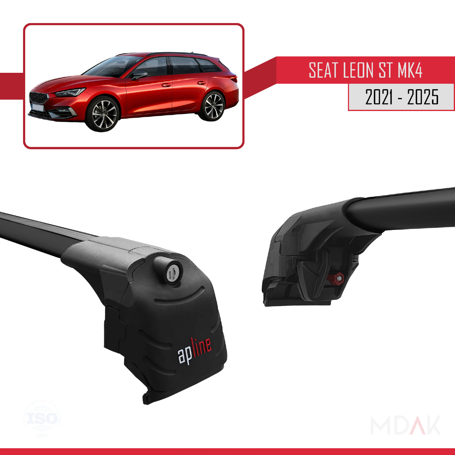 Seat/Cupra Leon 4 ST 2021 ve Sonrası ile Uyumlu ACE-2 Ara Atkı Tavan Barı Siyah 2 Adet - Görsel 4