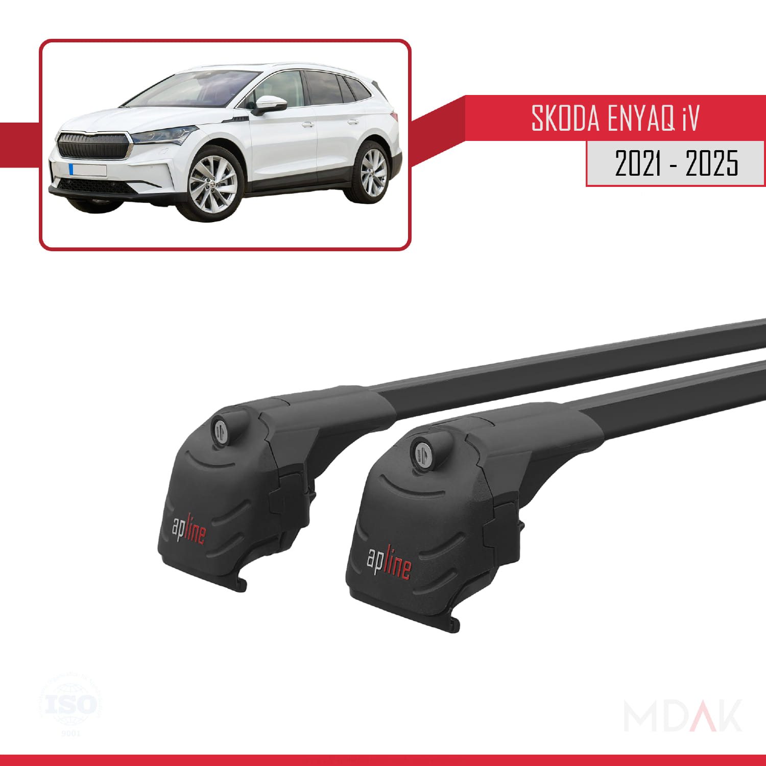 Skoda Enyaq 2021 ve Sonrası ile Uyumlu ACE-2 Ara Atkı Tavan Barı Siyah 2 Adet - Görsel 3