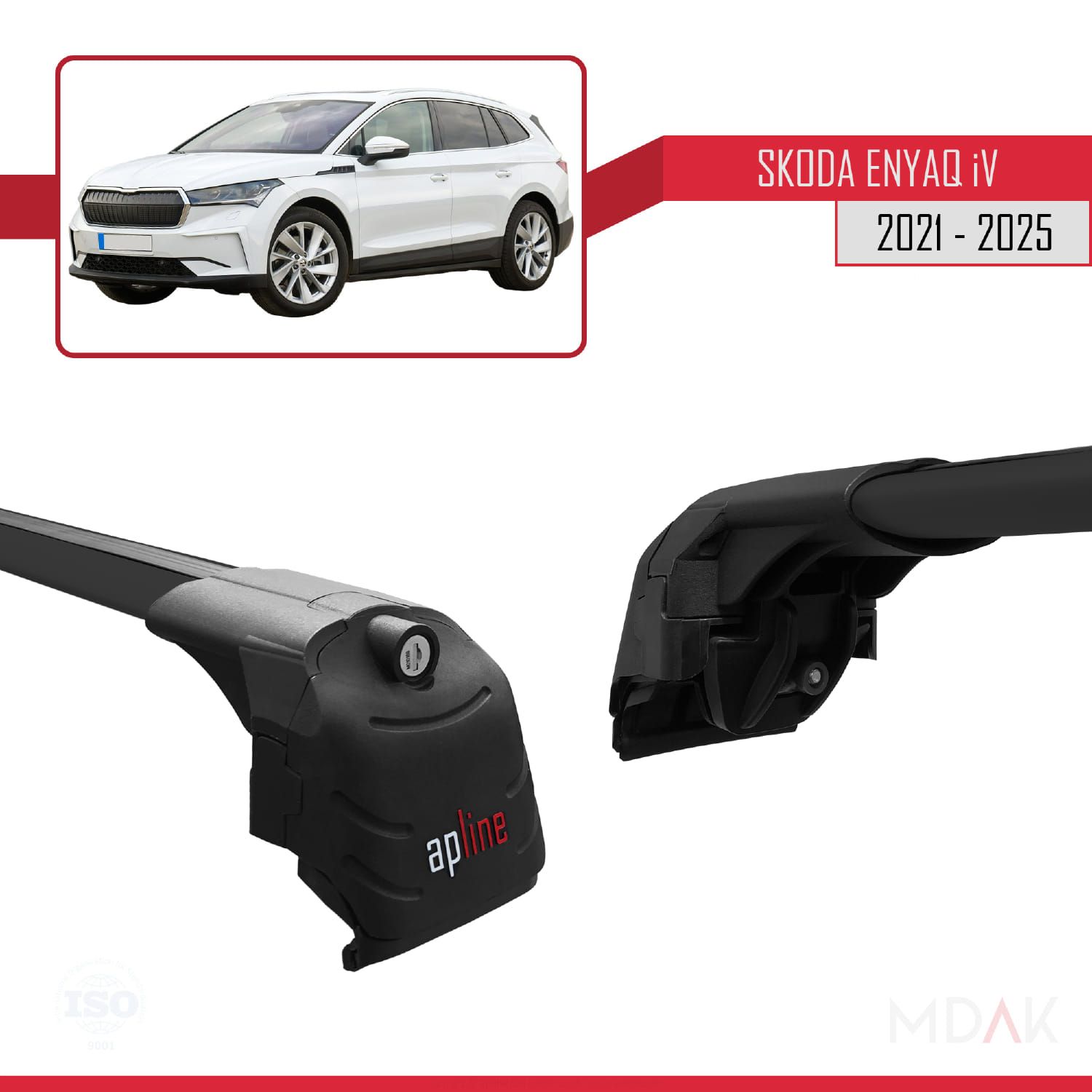 Skoda Enyaq 2021 ve Sonrası ile Uyumlu ACE-2 Ara Atkı Tavan Barı Siyah 2 Adet - Görsel 4