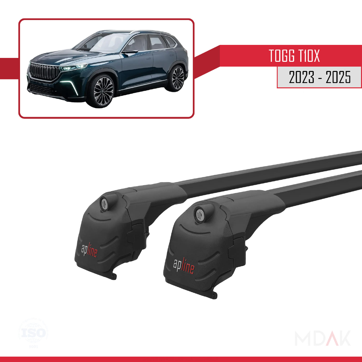 Togg T10X 2023 ve Sonrası ile Uyumlu ACE-2 Ara Atkı Tavan Barı Siyah 2 Adet - Görsel 4