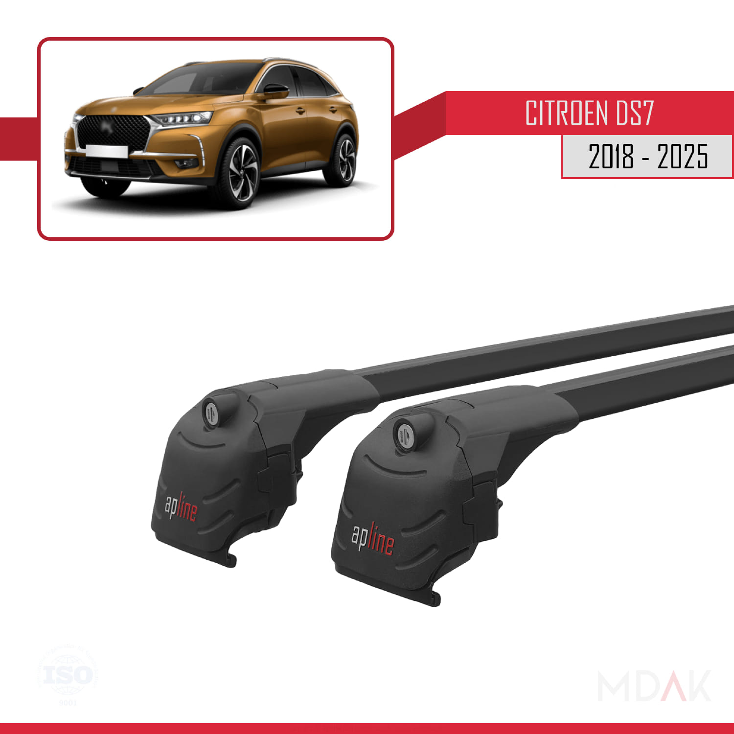 Citroen/DS 7 Crossback 2018 ve Sonrası ile Uyumlu ACE-2 Ara Atkı Tavan Barı Siyah 2 Adet - Görsel 3