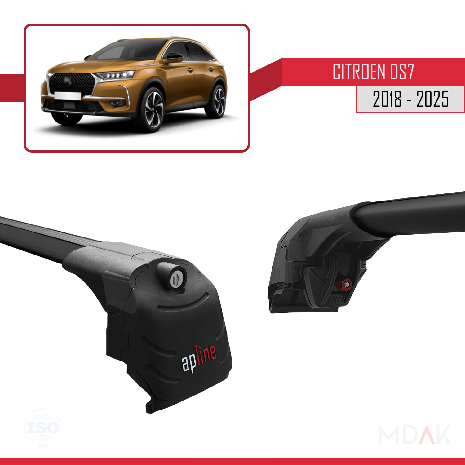 Citroen/DS 7 Crossback 2018 ve Sonrası ile Uyumlu ACE-2 Ara Atkı Tavan Barı Siyah 2 Adet - Görsel 4