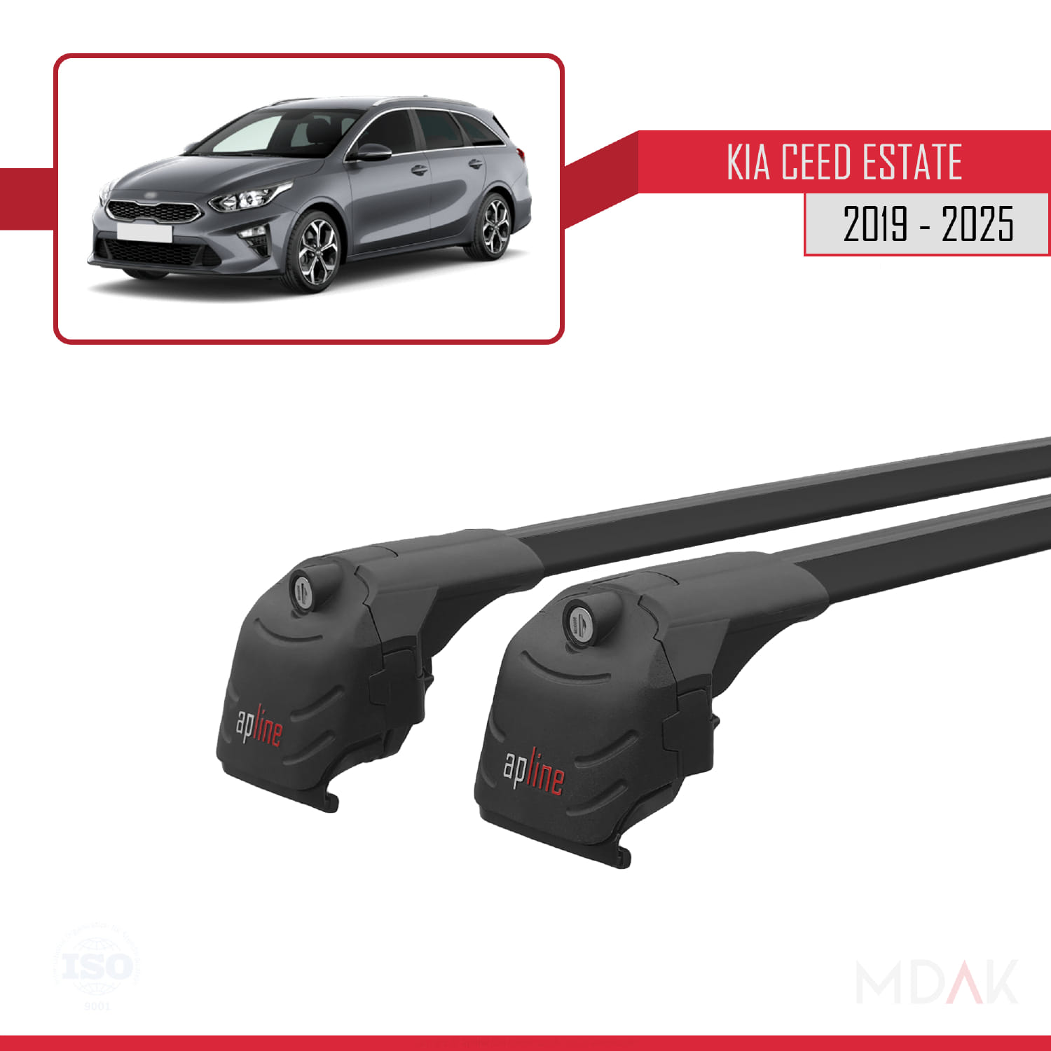 Kia Ceed 3 (CD) SW 2019 ve Sonrası ile Uyumlu ACE-2 Ara Atkı Tavan Barı Siyah 2 Adet - Görsel 3