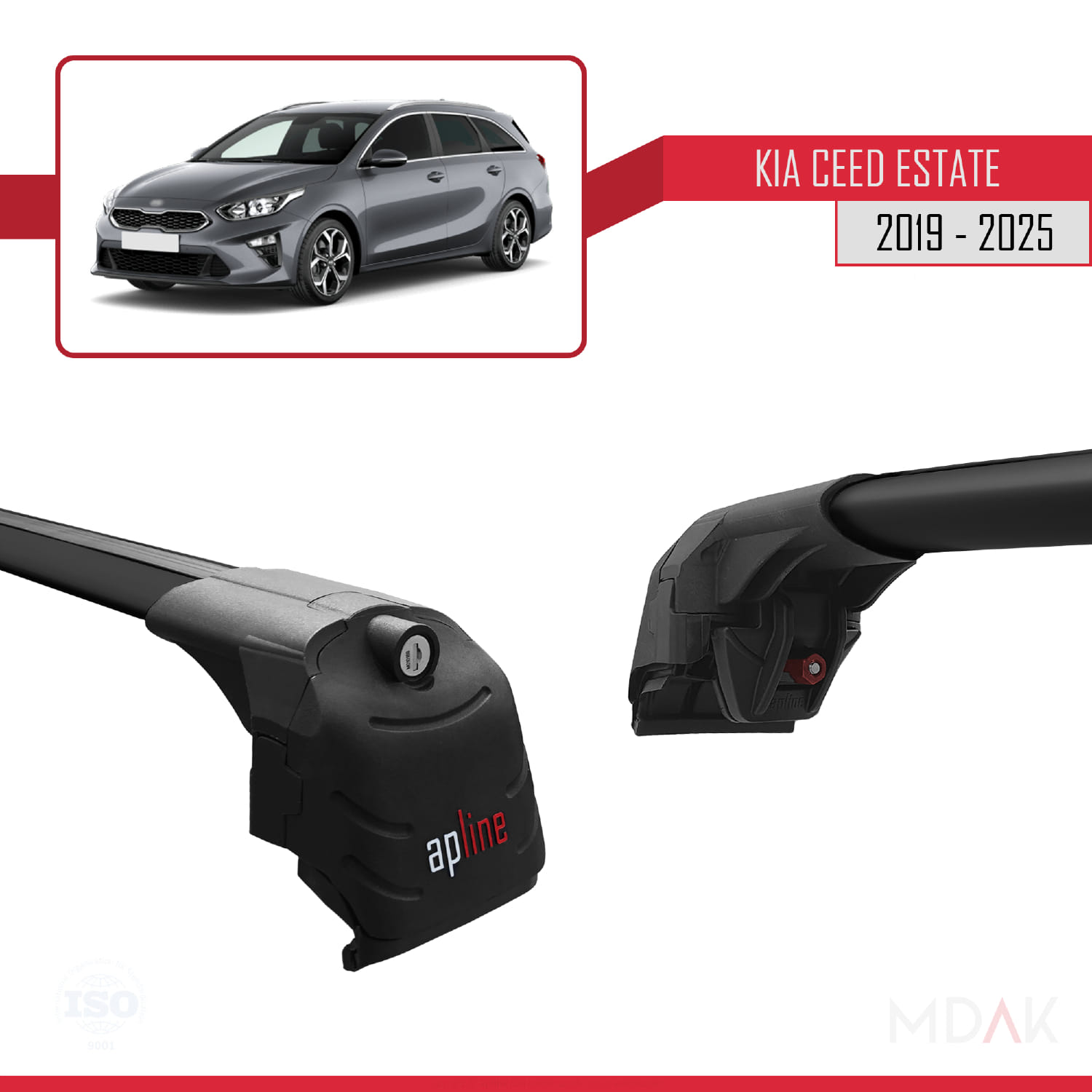 Kia Ceed 3 (CD) SW 2019 ve Sonrası ile Uyumlu ACE-2 Ara Atkı Tavan Barı Siyah 2 Adet - Görsel 4