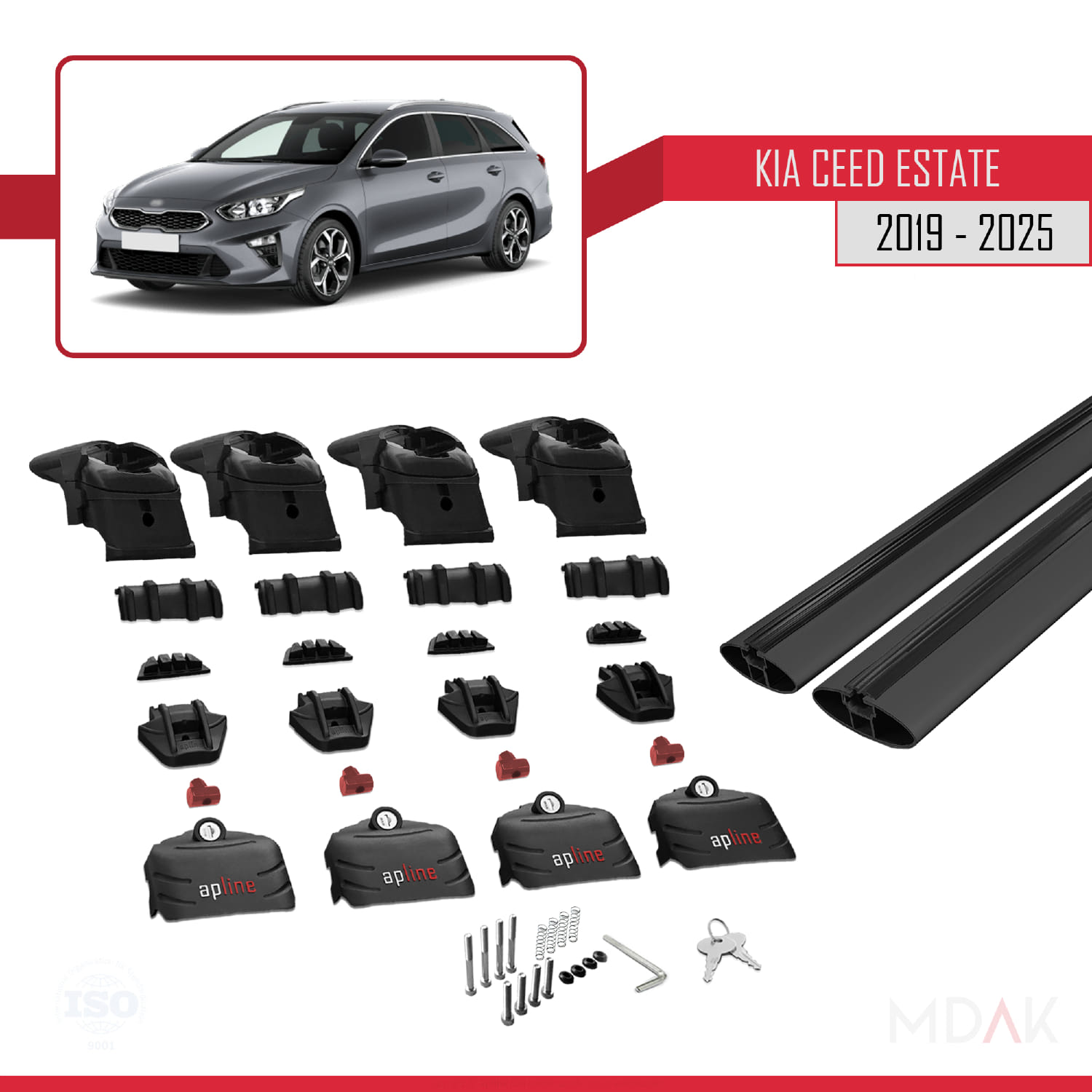 Kia Ceed 3 (CD) SW 2019 ve Sonrası ile Uyumlu ACE-2 Ara Atkı Tavan Barı Siyah 2 Adet - Görsel 6