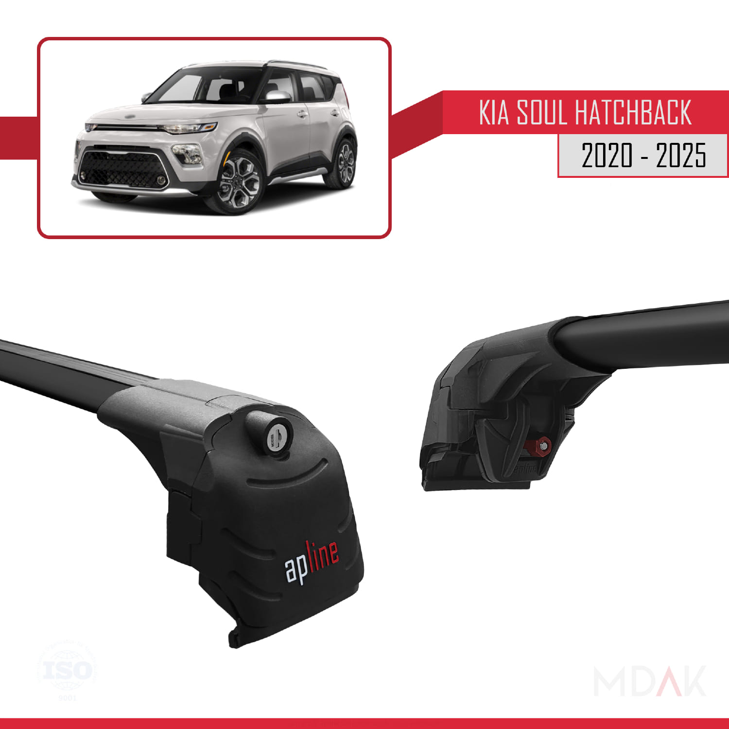 Kia Soul 3 (SK3) 2020 ve Sonrası ile Uyumlu ACE-2 Ara Atkı Tavan Barı Siyah 2 Adet - Görsel 4