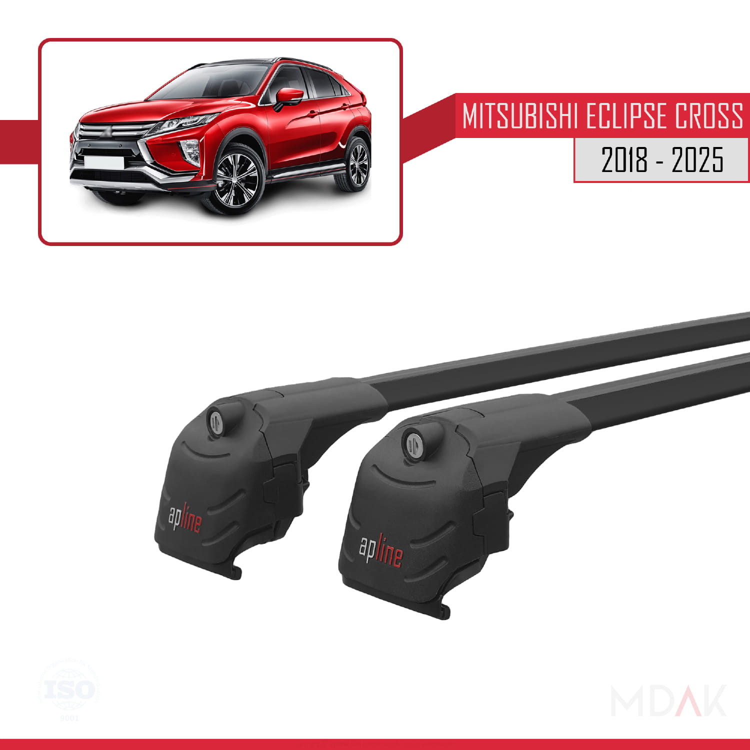 Mitsubishi Eclipse Cross (GK) 2018 ve Sonrası ile Uyumlu ACE-2 Ara Atkı Tavan Barı Siyah 2 Adet - Görsel 3