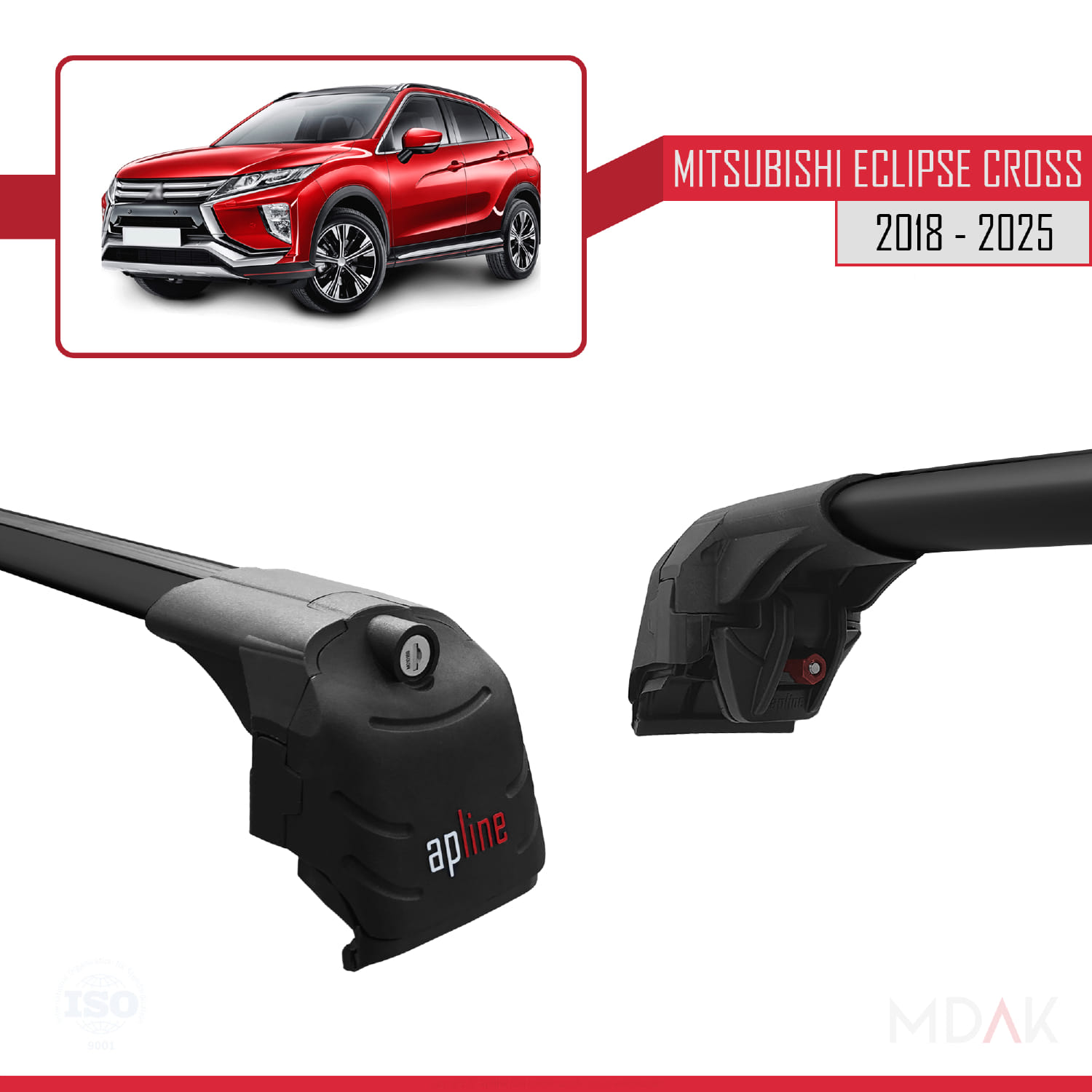 Mitsubishi Eclipse Cross (GK) 2018 ve Sonrası ile Uyumlu ACE-2 Ara Atkı Tavan Barı Siyah 2 Adet - Görsel 4