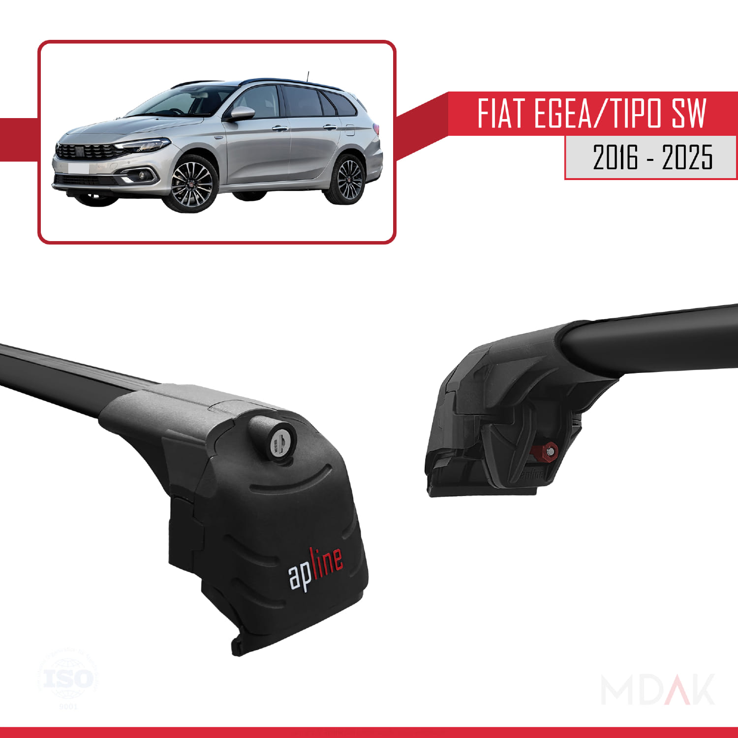 Fiat Egea SW 2016 ve Sonrası ile Uyumlu ACE-2 Ara Atkı Tavan Barı Siyah 2 Adet - Görsel 4