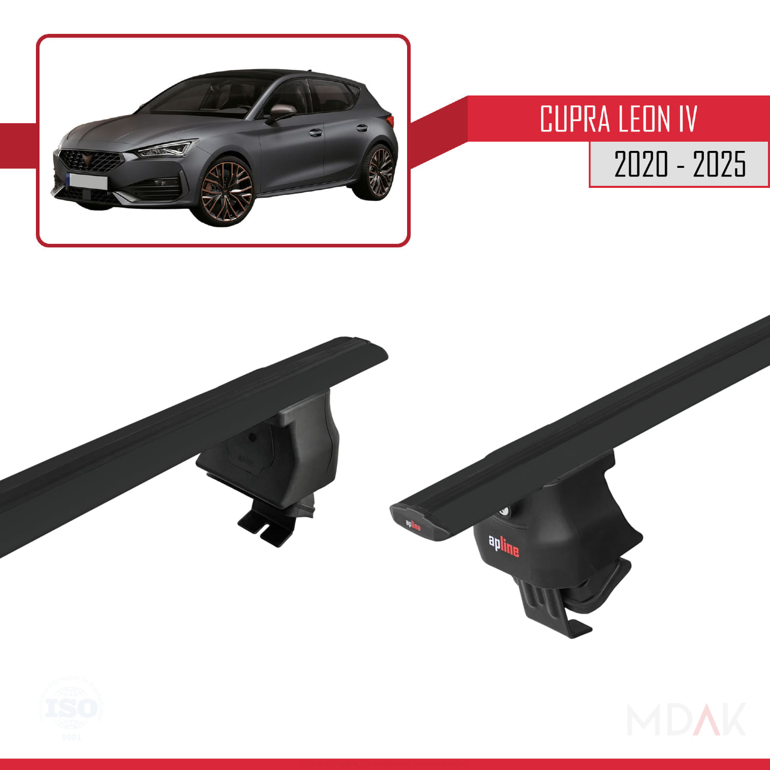 Seat/Cupra Leon 4 2020 ve Sonrası ile Uyumlu ACE-4 Ara Atkı Tavan Barı Siyah 2 Adet - Görsel 4