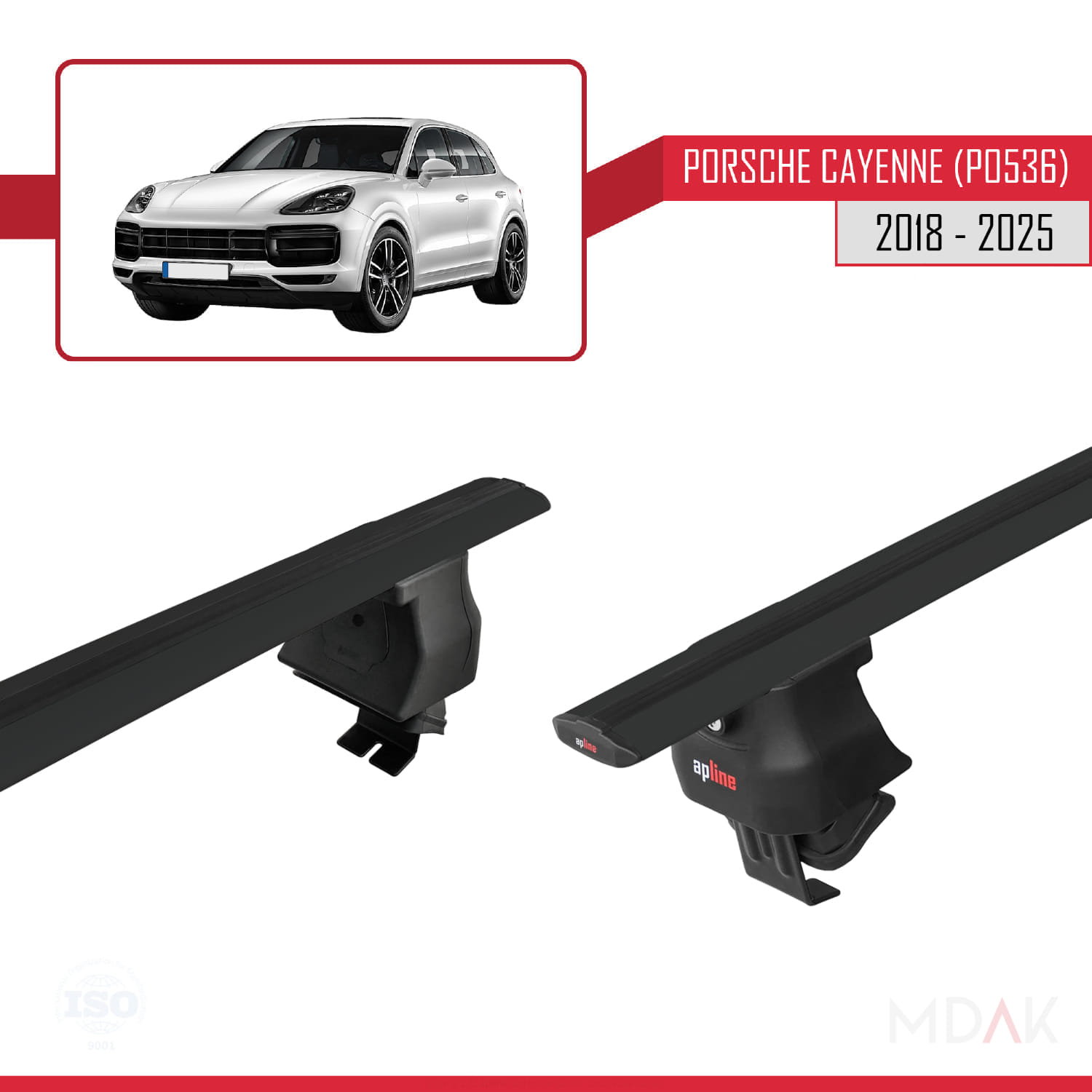 Porsche Cayenne 3 (9YA) 2018 ve Sonrası ile Uyumlu ACE-4 Ara Atkı Tavan Barı Siyah 2 Adet - Görsel 4