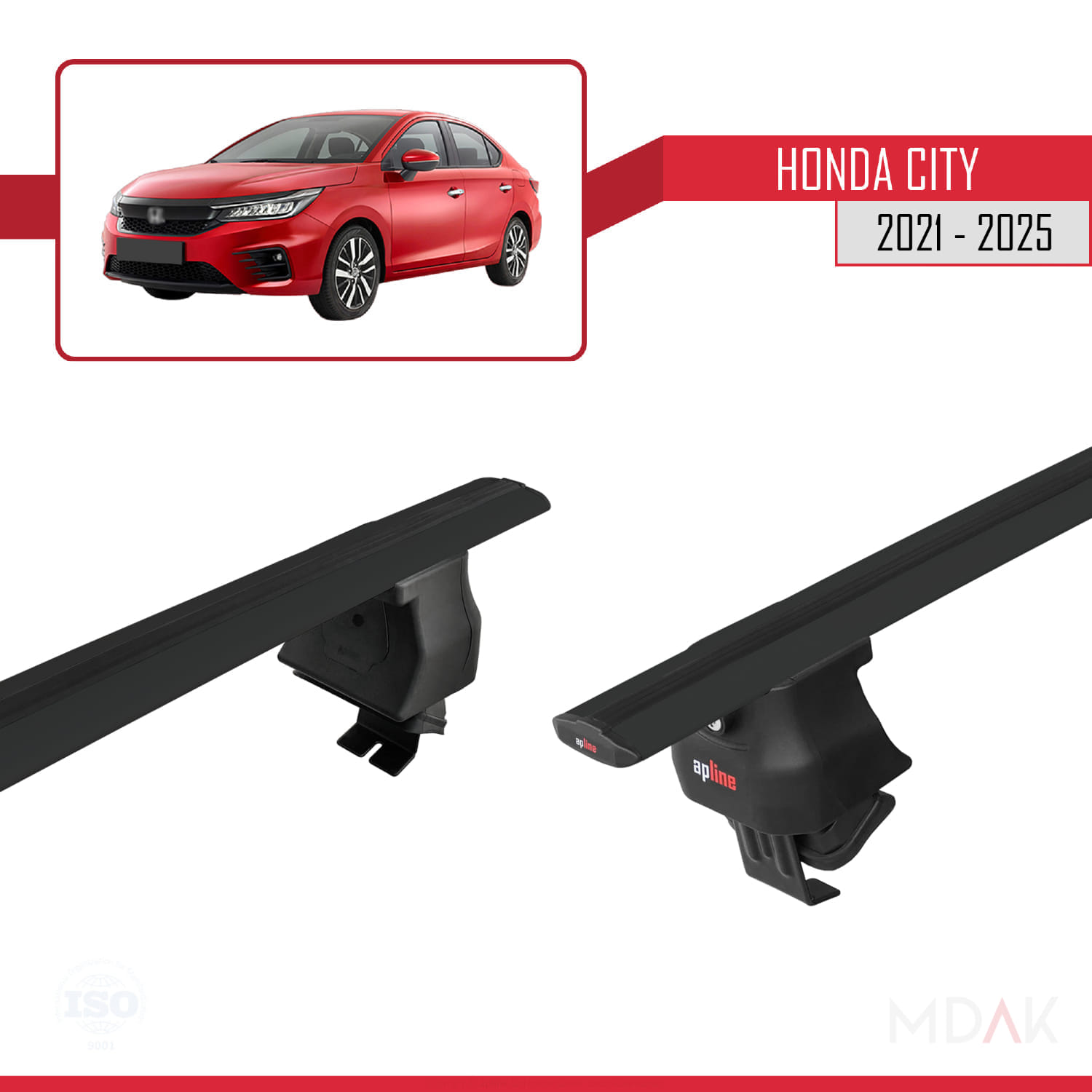 Honda City 2021 ve Sonrası ile Uyumlu ACE-4 Ara Atkı Tavan Barı Siyah 2 Adet - Görsel 5