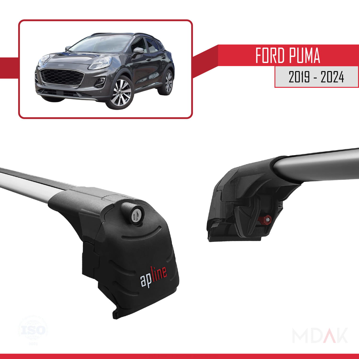 Ford Puma 2019-2024 Arası ile uyumlu Ara Atkı ACE-2 Ara Atkı Tavan Barı Gri 2 Adet - Görsel 3