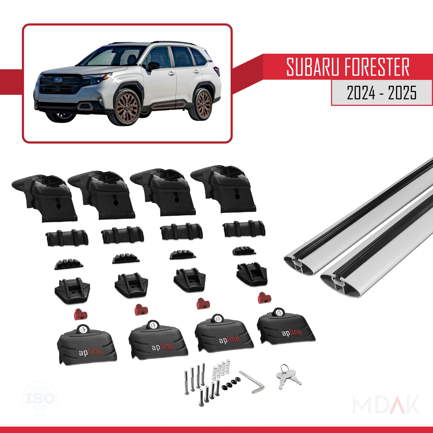 Subaru Forester 2024-2025 Arası ile Uyumlu ACE-2 Ara Atkı Tavan Barı Gri 2 Adet - Görsel 5