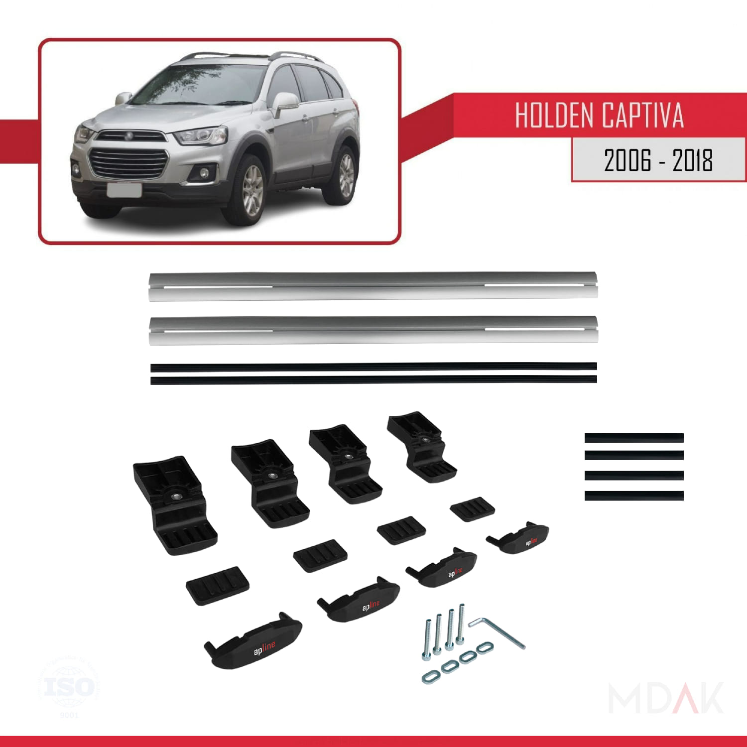 Holden Captiva 2006-2018 Arası ile Uyumlu BASIC Model Ara Atkı Tavan Barı Gri 2 Adet - Görsel 6