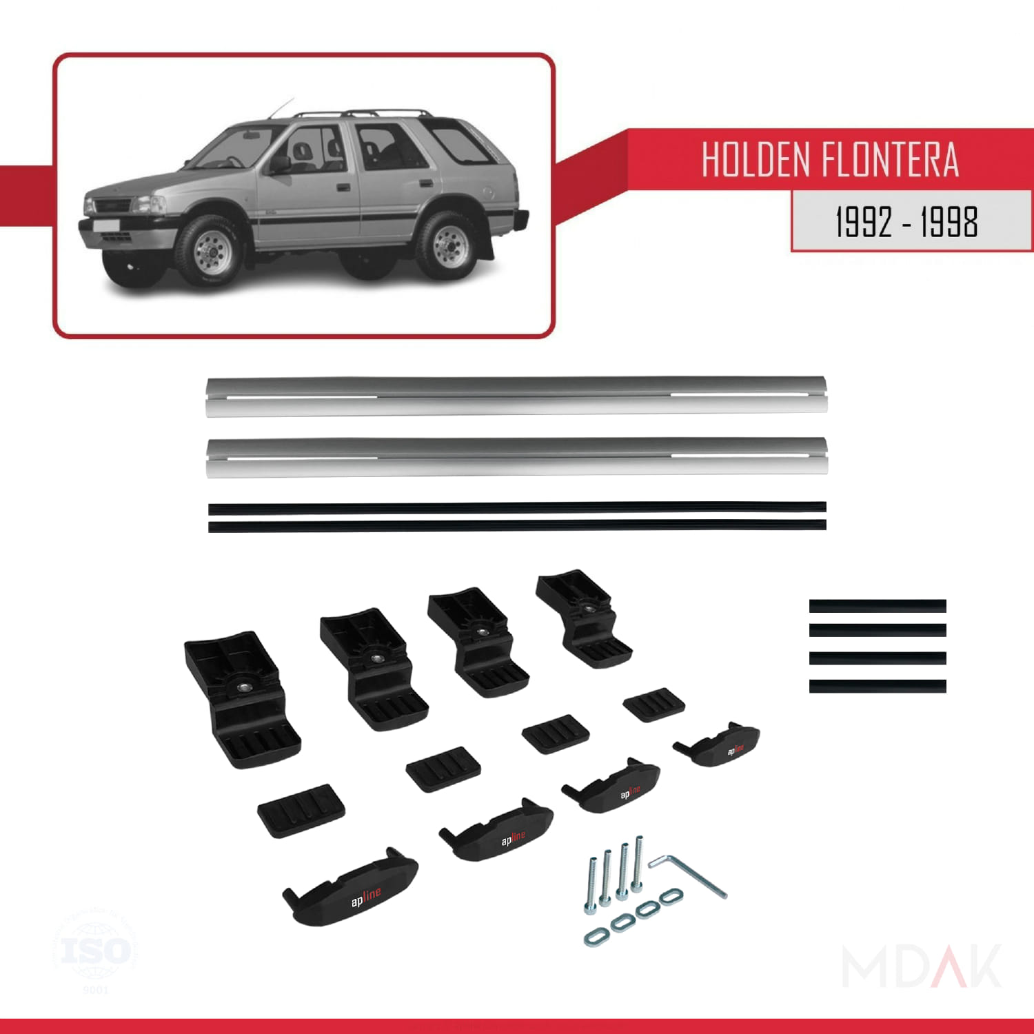 Holden Frontera 1992-1998 Arası ile Uyumlu BASIC Model Ara Atkı Tavan Barı Gri 2 Adet - Görsel 6