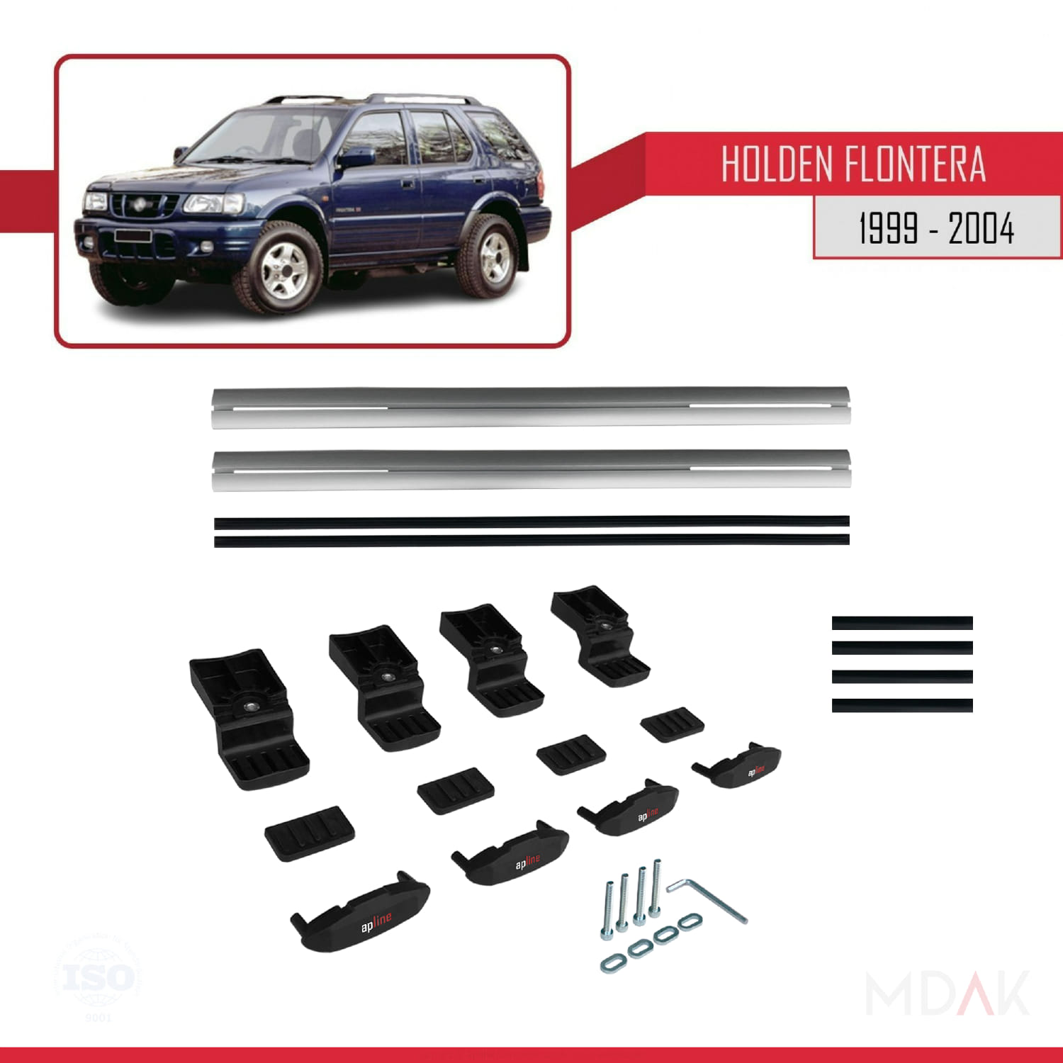 Holden Frontera 2 1999-2004 Arası ile Uyumlu BASIC Model Ara Atkı Tavan Barı Gri 2 Adet - Görsel 6
