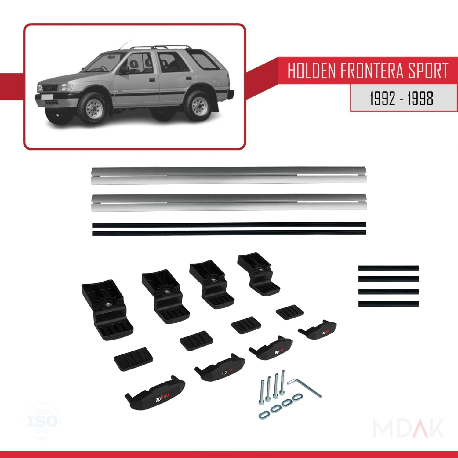 Holden Frontera Sport 1992-1998 Arası ile Uyumlu BASIC Model Ara Atkı Tavan Barı Gri 2 Adet - Görsel 6