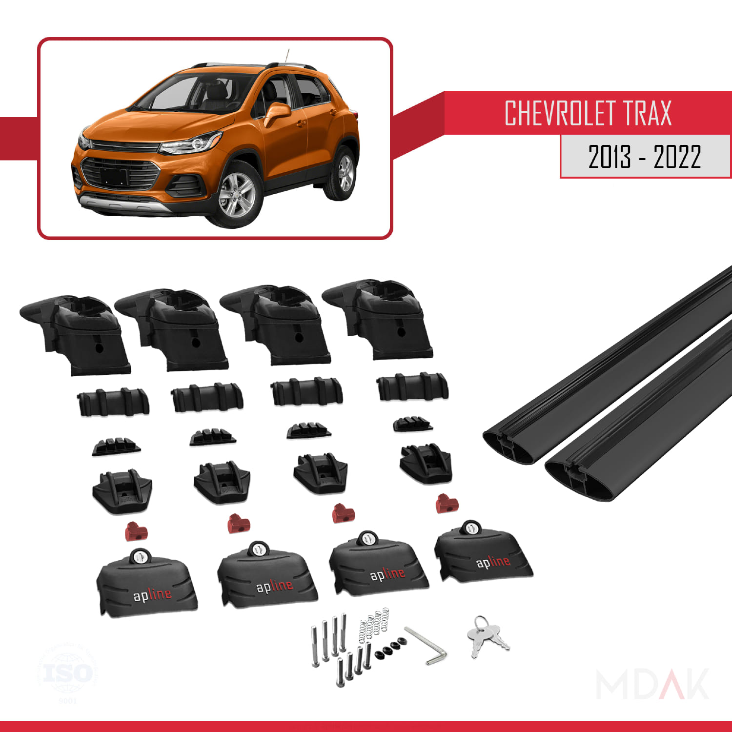 Chevrolet Trax (U200) 2013-2022 Arası ile Uyumlu ACE-2 Ara Atkı Tavan Barı Siyah 2 Adet - Görsel 5