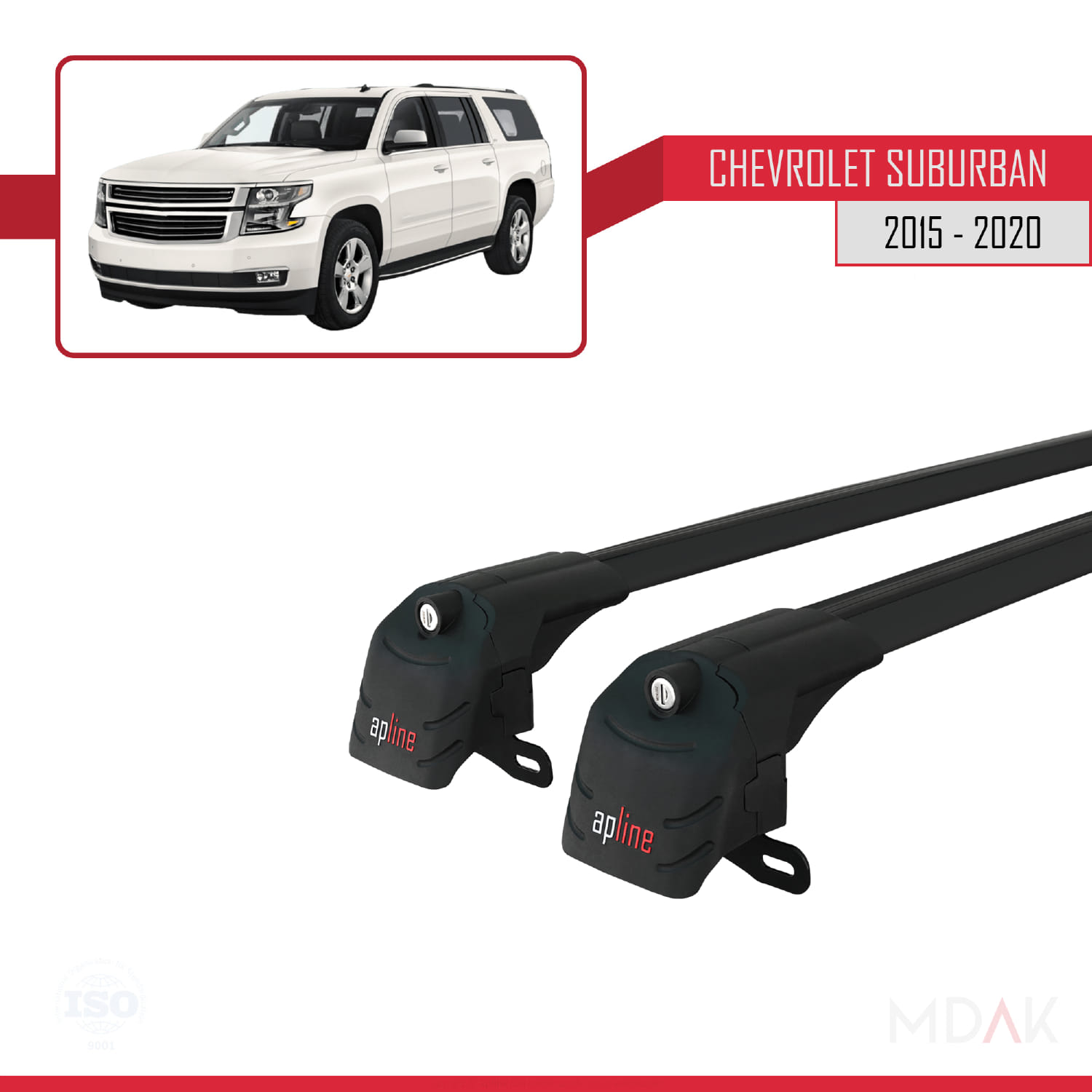 Chevrolet Suburban 2015-2020 Arası ile Uyumlu ACE-2 Ara Atkı Tavan Barı Siyah 2 Adet - Görsel 9