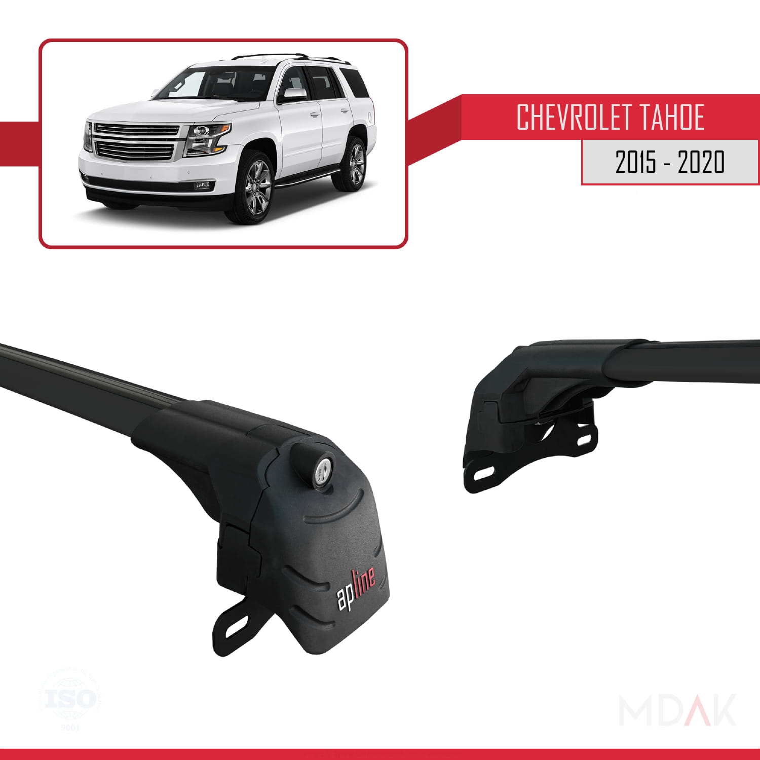 Chevrolet Tahoe 4 2015-2020 Arası ile Uyumlu ACE-2 Ara Atkı Tavan Barı Siyah 2 Adet - Görsel 3