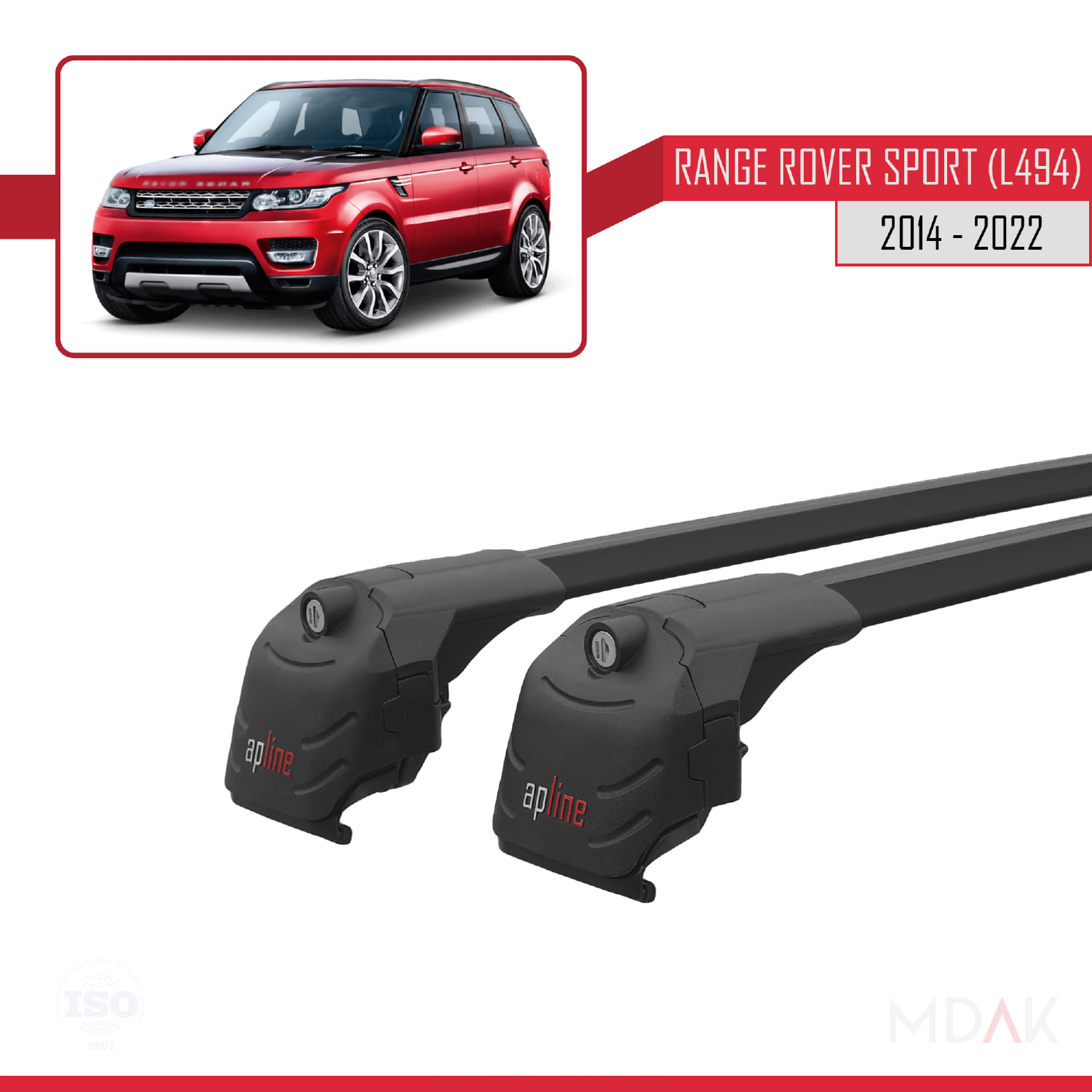 Land Rover Range Rover Sport 2 (L494) 2014-2022 Arası ile Uyumlu ACE-2 Ara Atkı Tavan Barı Siyah 2 Adet - Görsel 9