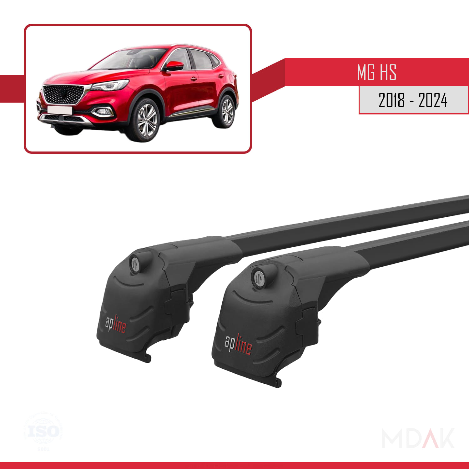 MG HS (AS23) 2018-2024 Arası ile Uyumlu ACE-2 Ara Atkı Tavan Barı Siyah 2 Adet - Görsel 9