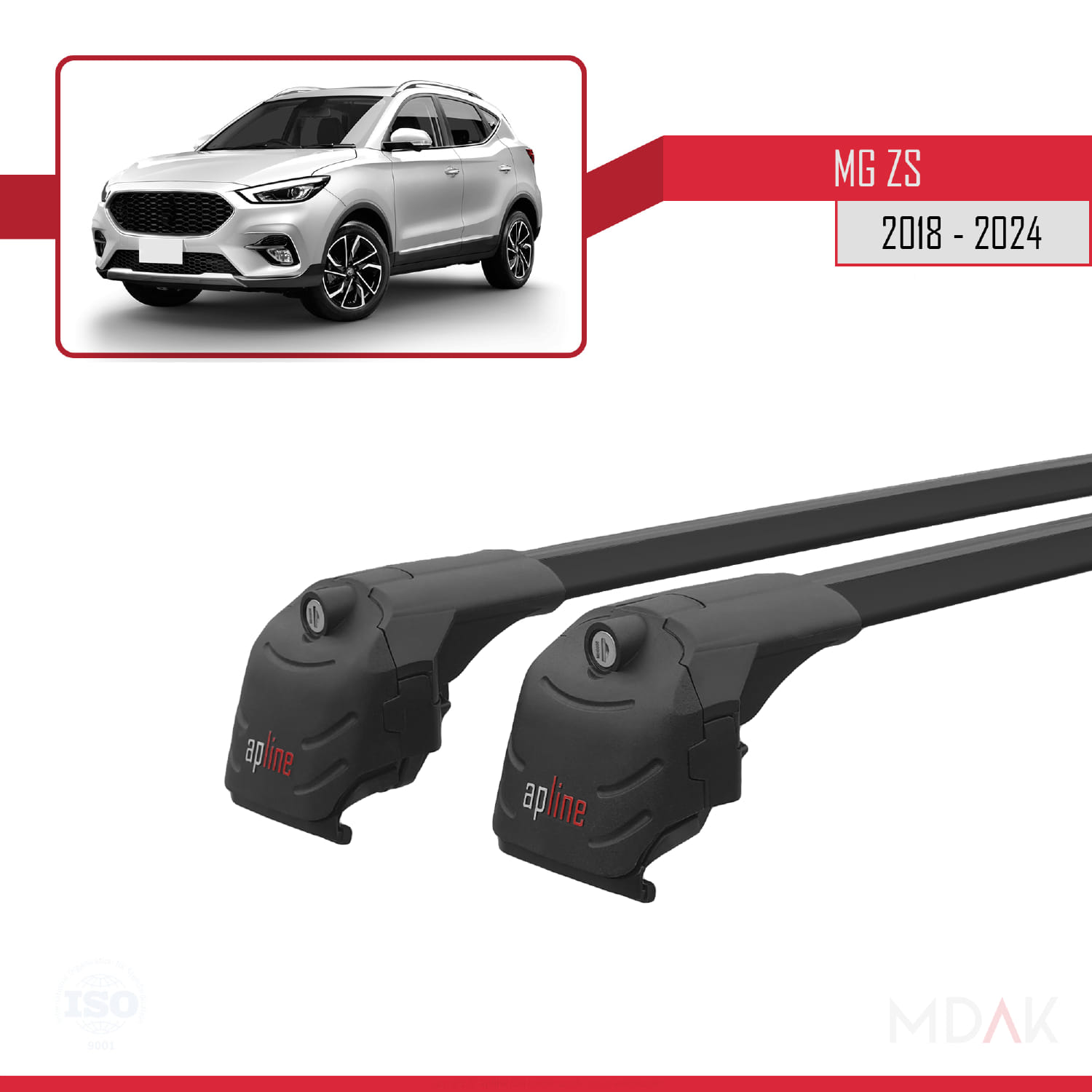 MG ZS 2018-2024 Arası ile Uyumlu ACE-2 Ara Atkı Tavan Barı Siyah 2 Adet - Görsel 9