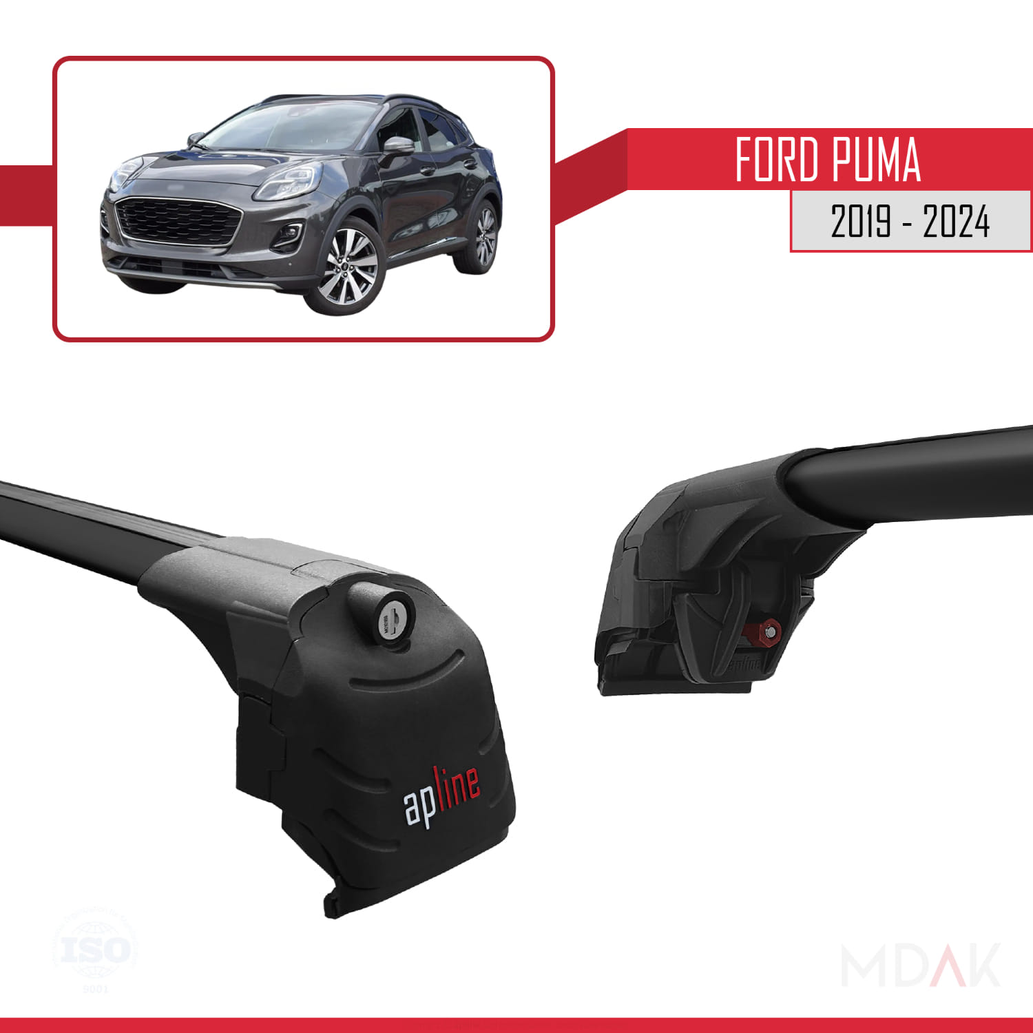 Ford Puma 2019-2024 Arası ile uyumlu Ara Atkı ACE-2 Ara Atkı Tavan Barı Siyah 2 Adet - Görsel 3