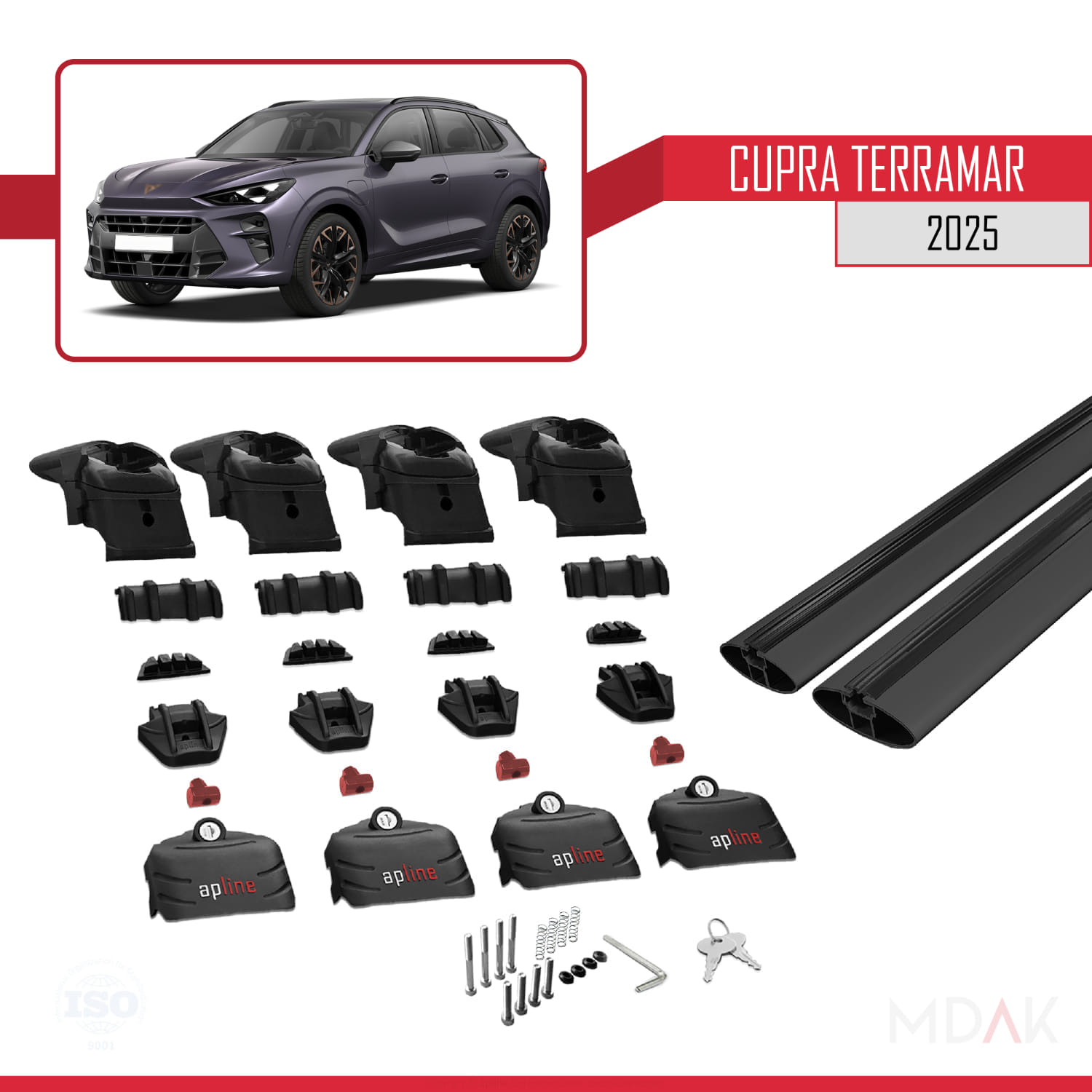 Cupra Terramar 2025 ve Sonrası ile Uyumlu ACE-2 Ara Atkı Tavan Barı Siyah 2 Adet - Görsel 5
