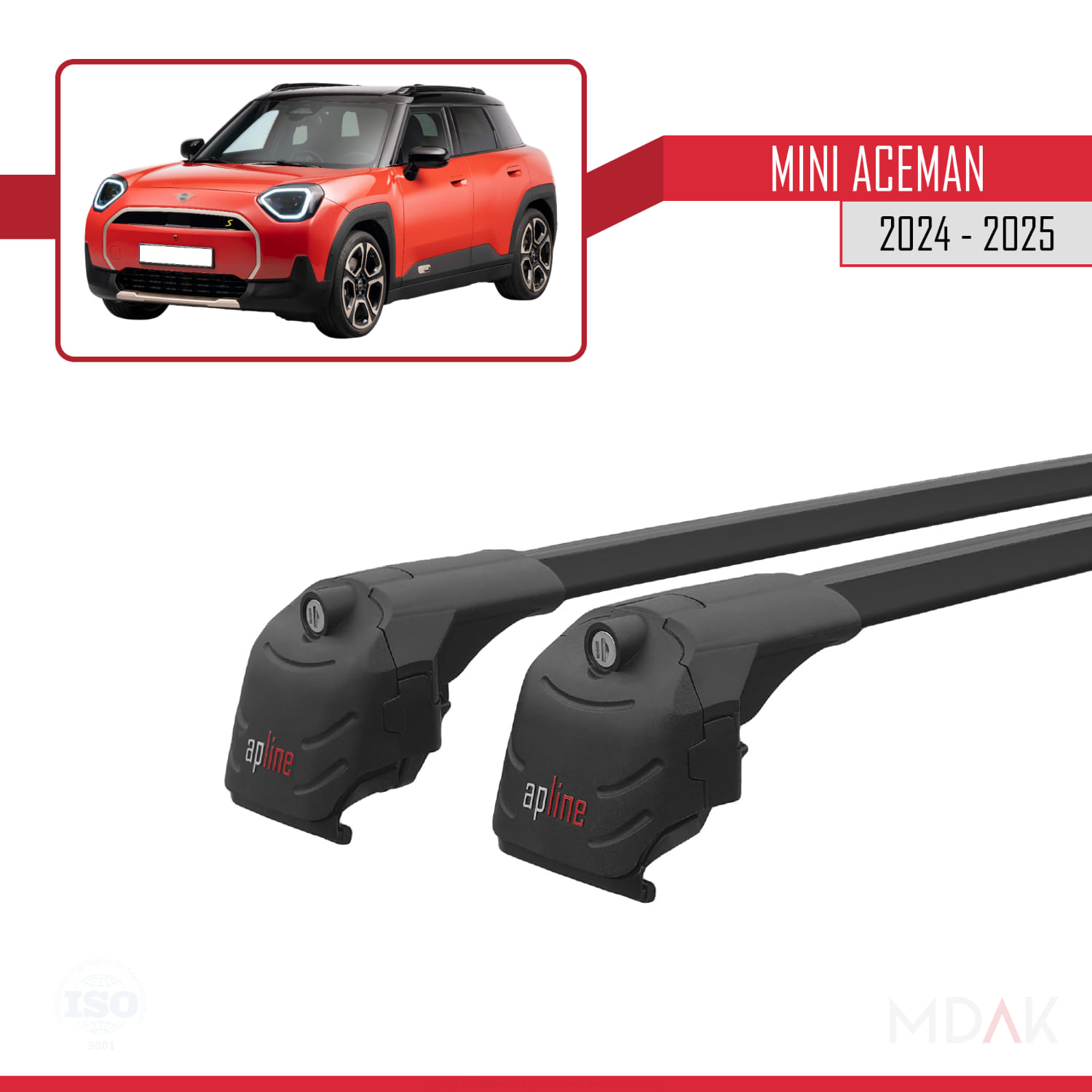Mini Aceman SE 2024-2025 Arası ile Uyumlu ACE-2 Ara Atkı Tavan Barı Siyah 2 Adet - Görsel 9