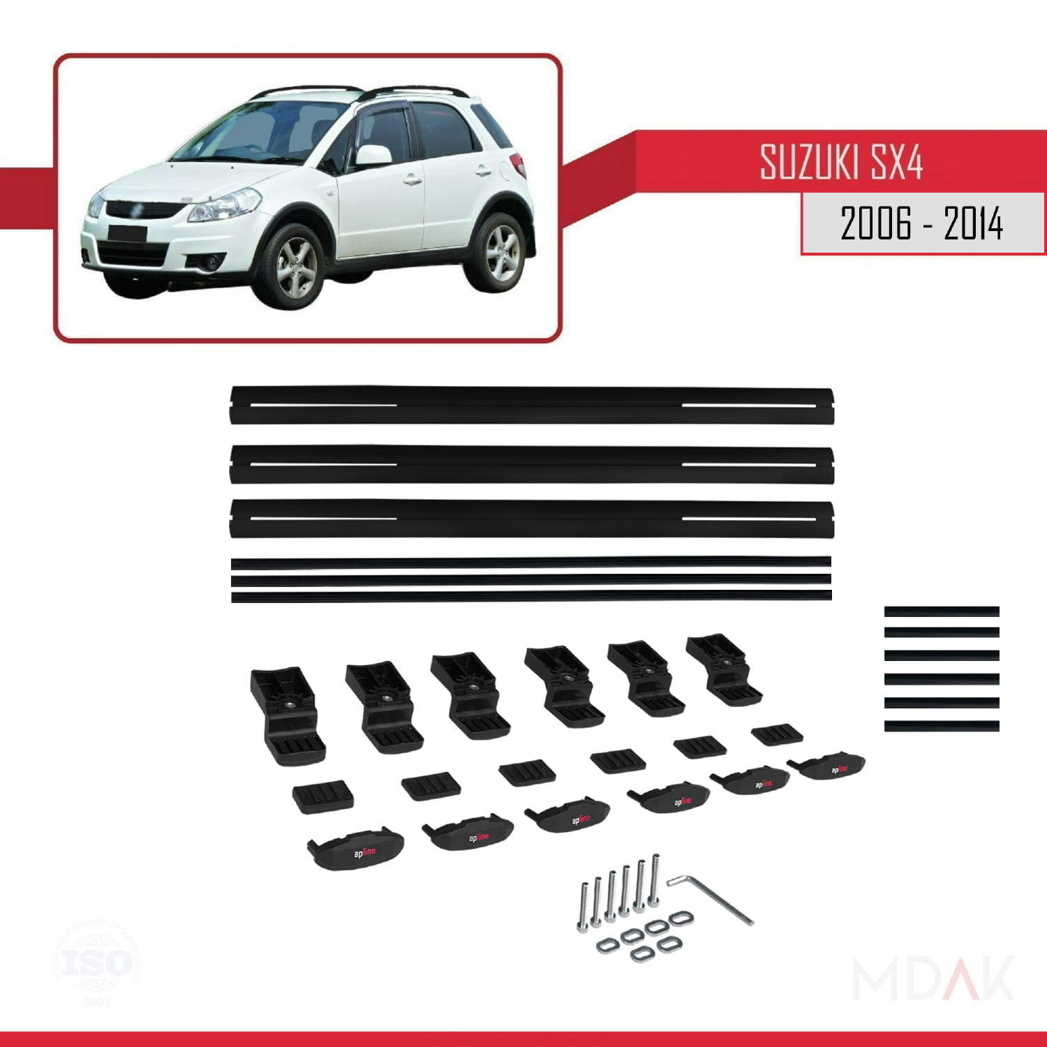 Subaru XV 2013-2017 Arası ile Uyumlu BASIC Model Ara Atkı Tavan Barı Siyah 3 Adet - Görsel 6