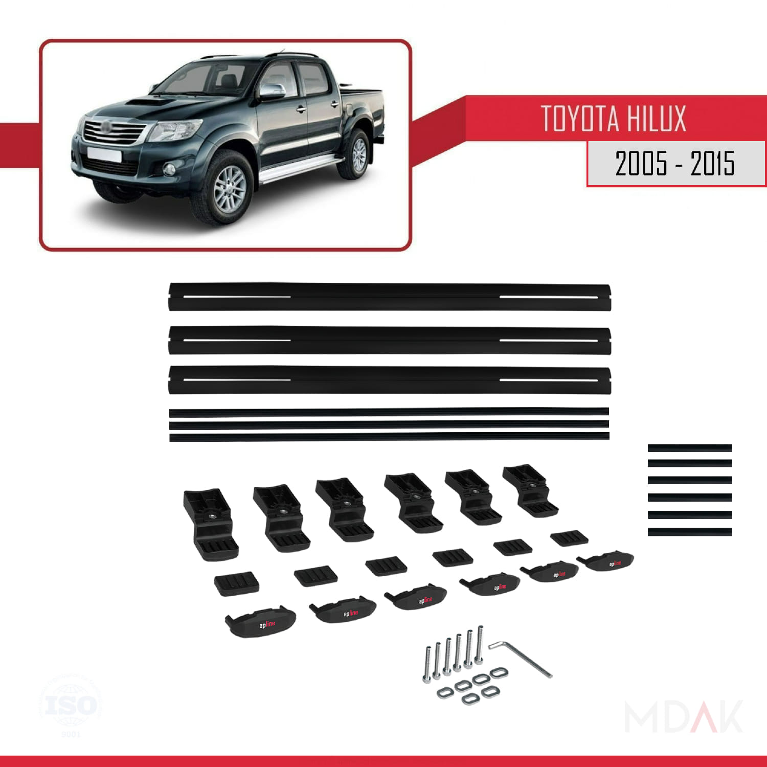 Toyota Corolla Spacio (E110) 1997-2001 Arası ile Uyumlu BASIC Model Ara Atkı Tavan Barı Siyah 3 Adet - Görsel 6