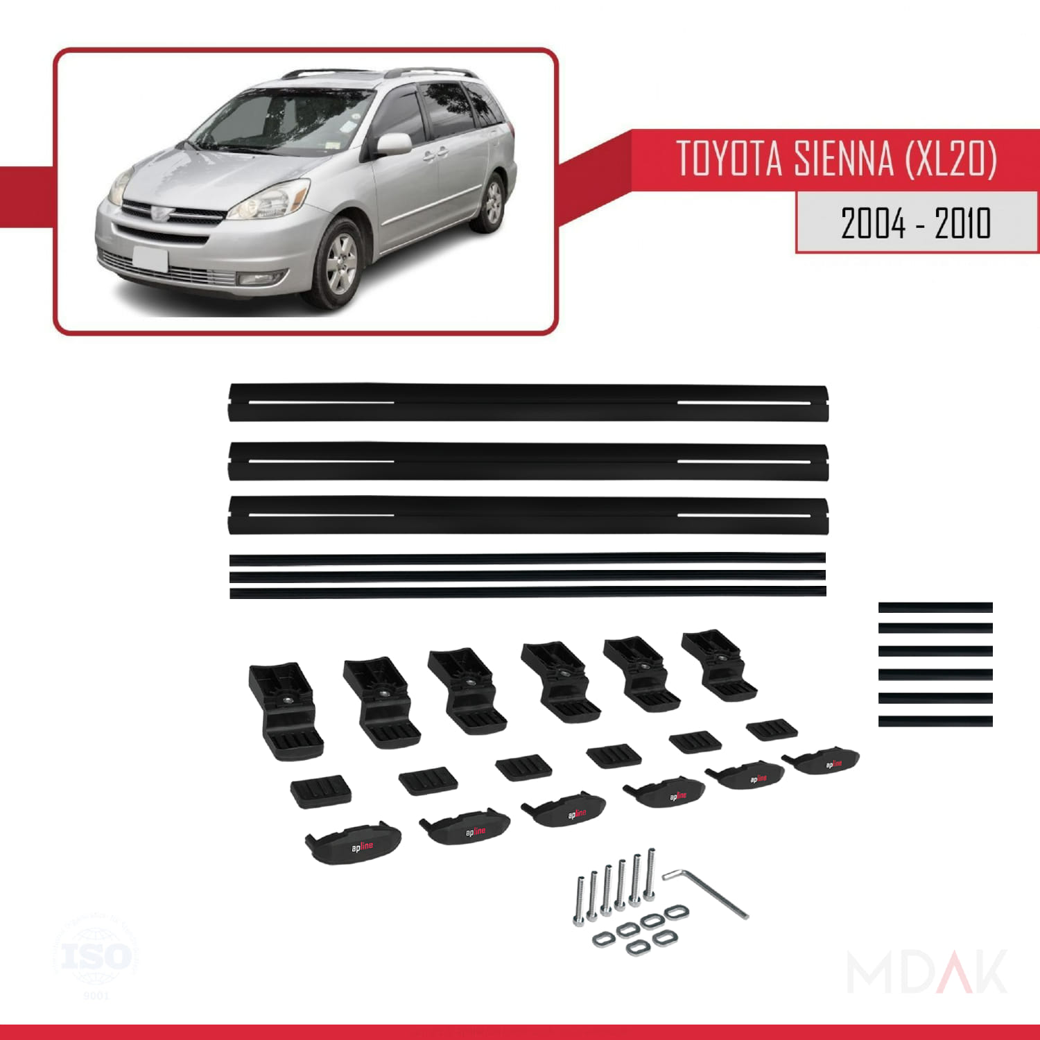 Toyota Proace City Verso 2019-2022 Arası ile Uyumlu BASIC Model Ara Atkı Tavan Barı Siyah 3 Adet - Görsel 6