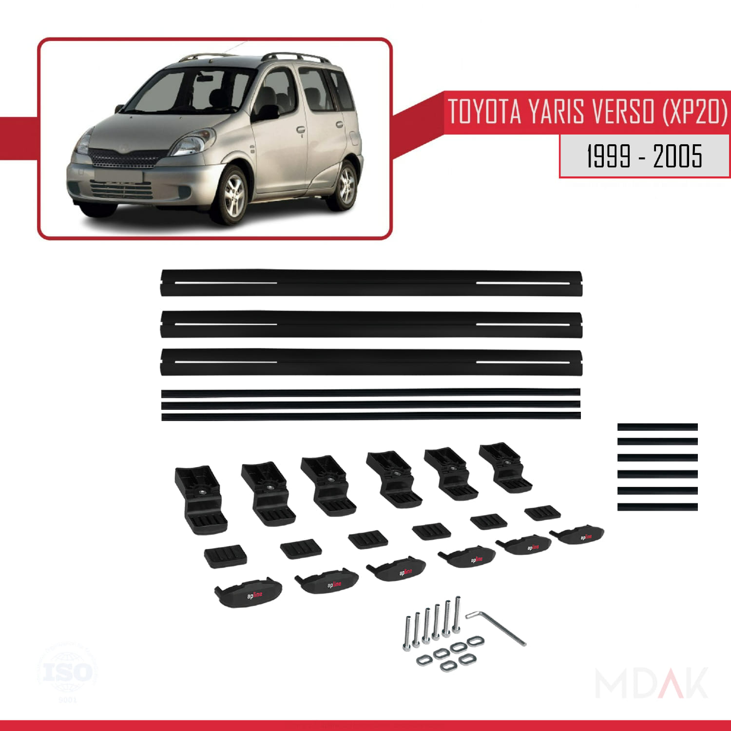 Toyota Sienna (XL10) 1998-2003 Arası ile Uyumlu BASIC Model Ara Atkı Tavan Barı Siyah 3 Adet - Görsel 6