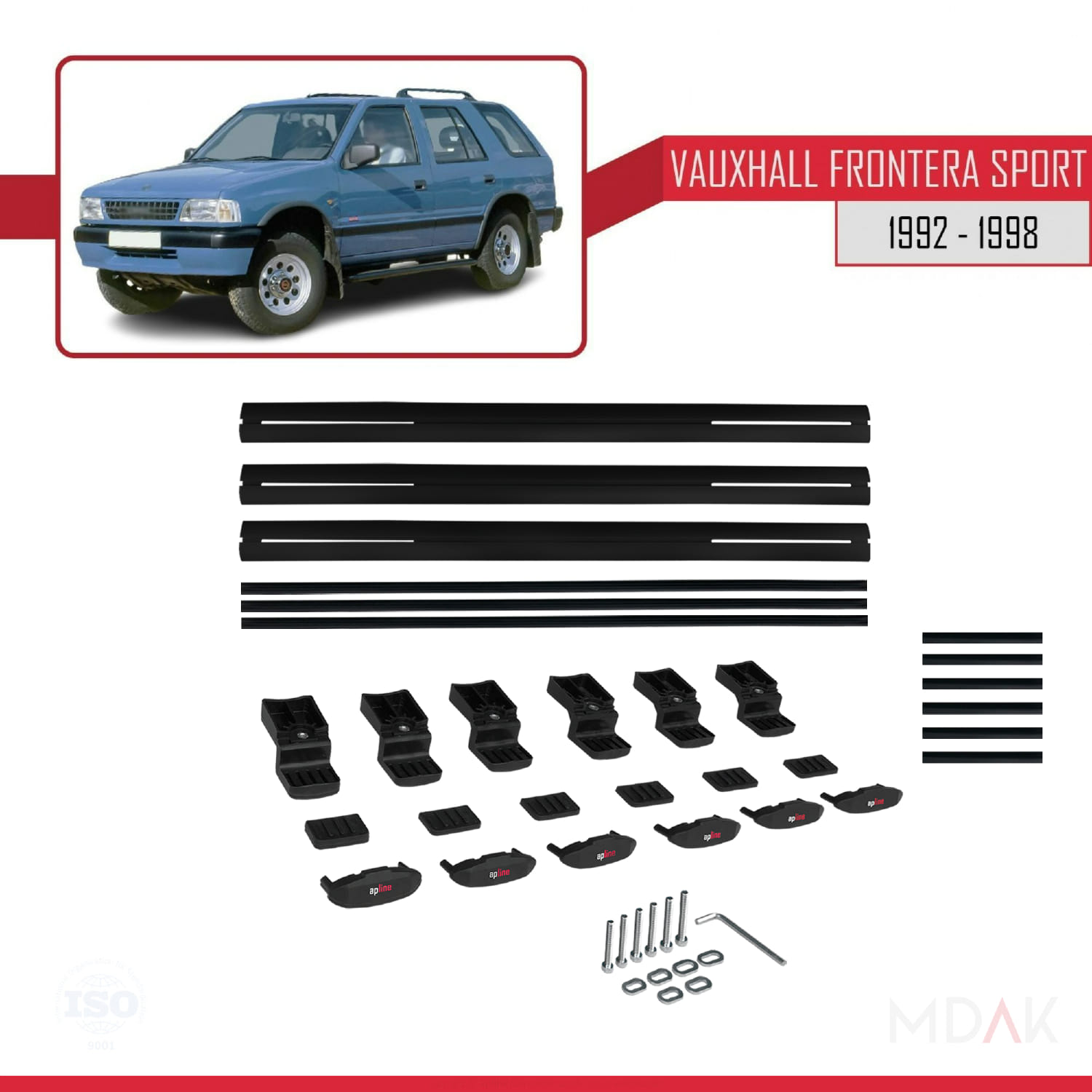 Vauxhall Antara 2007-2016 Arası ile Uyumlu BASIC Model Ara Atkı Tavan Barı Siyah 3 Adet - Görsel 6