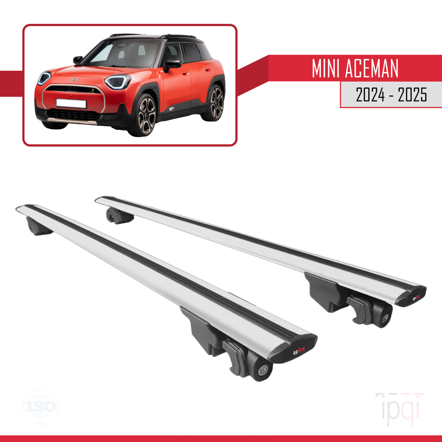 Mini Aceman SE 2024-2025 Arası ile Uyumlu HOOK Model Ara Atkı Tavan Barı Gri 2 Adet - Görsel 4