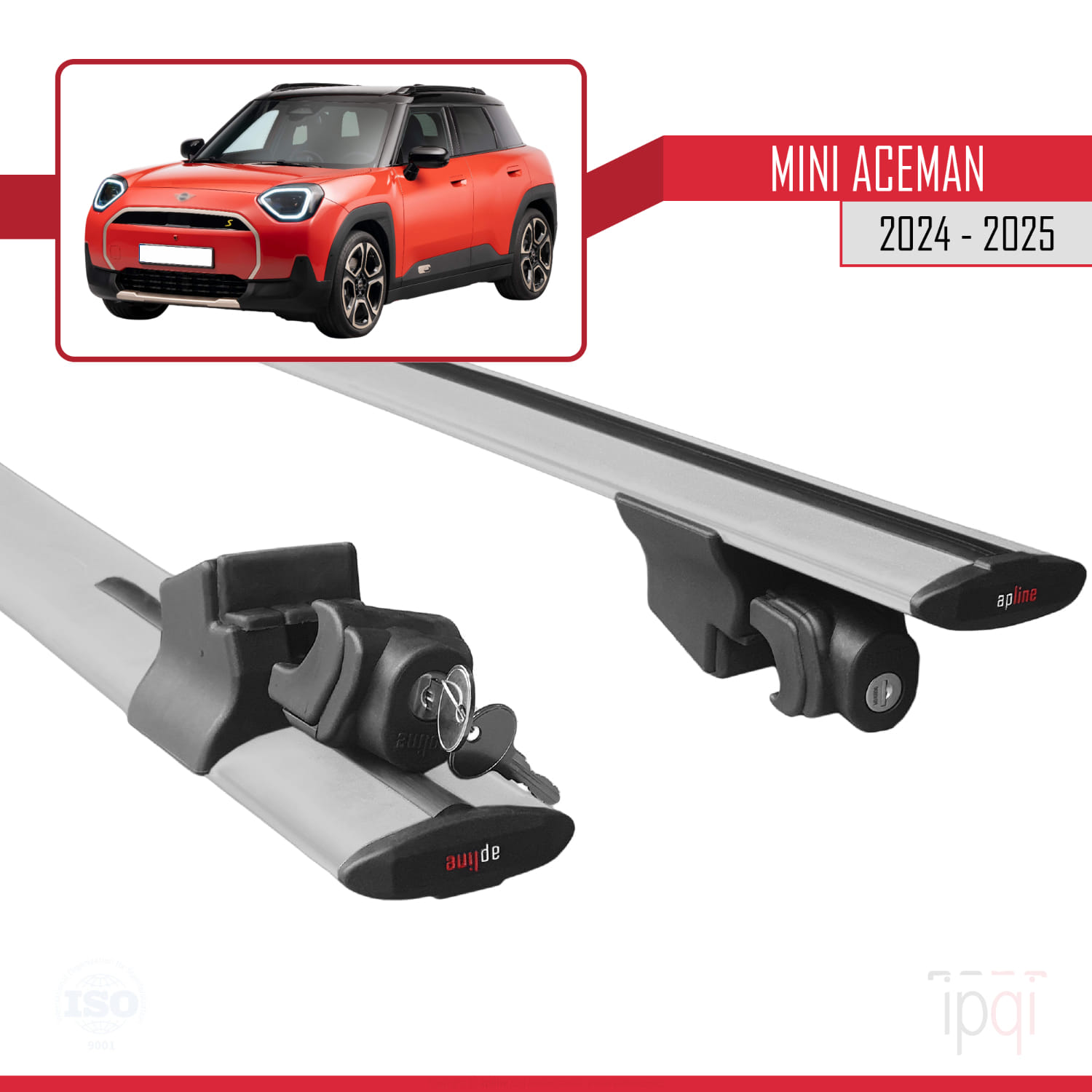 Mini Aceman SE 2024-2025 Arası ile Uyumlu HOOK Model Ara Atkı Tavan Barı Gri 2 Adet - Görsel 5