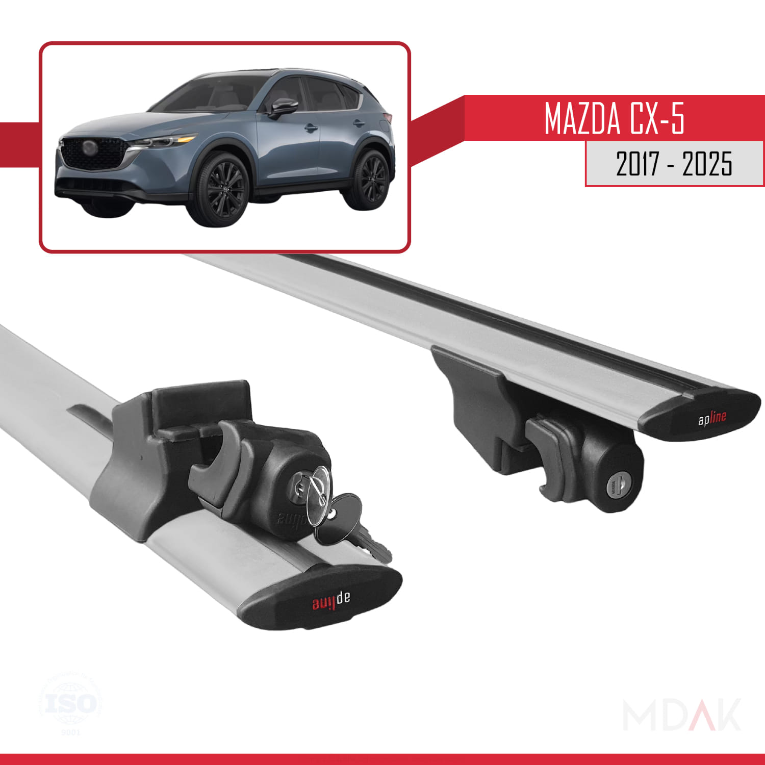 Mazda CX-5 2017-2025 Arası ile Uyumlu HOOK Model Ara Atkı Tavan Barı Gri 2 Adet - Görsel 5