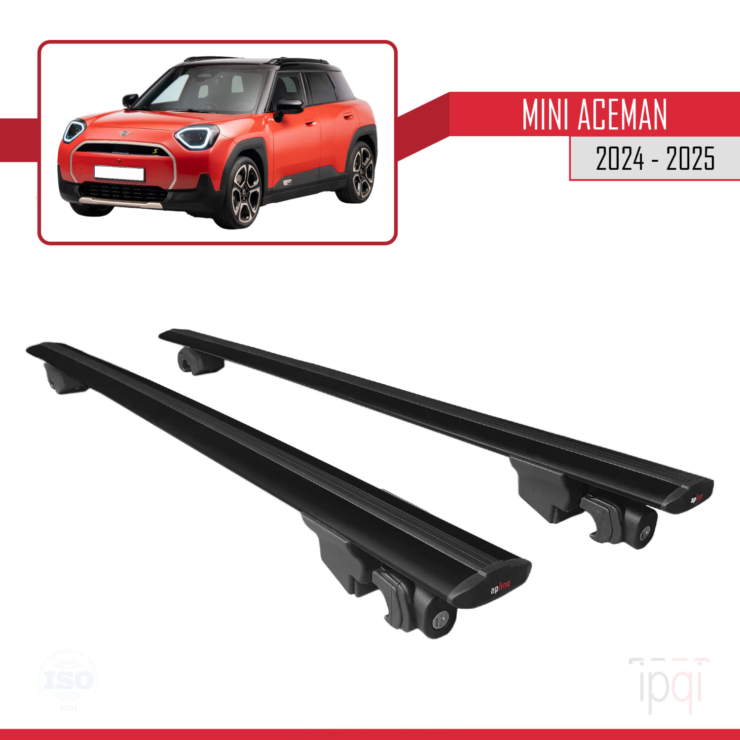 Mini Aceman SE 2024-2025 Arası ile Uyumlu HOOK Model Ara Atkı Tavan Barı Siyah 2 Adet - Görsel 4