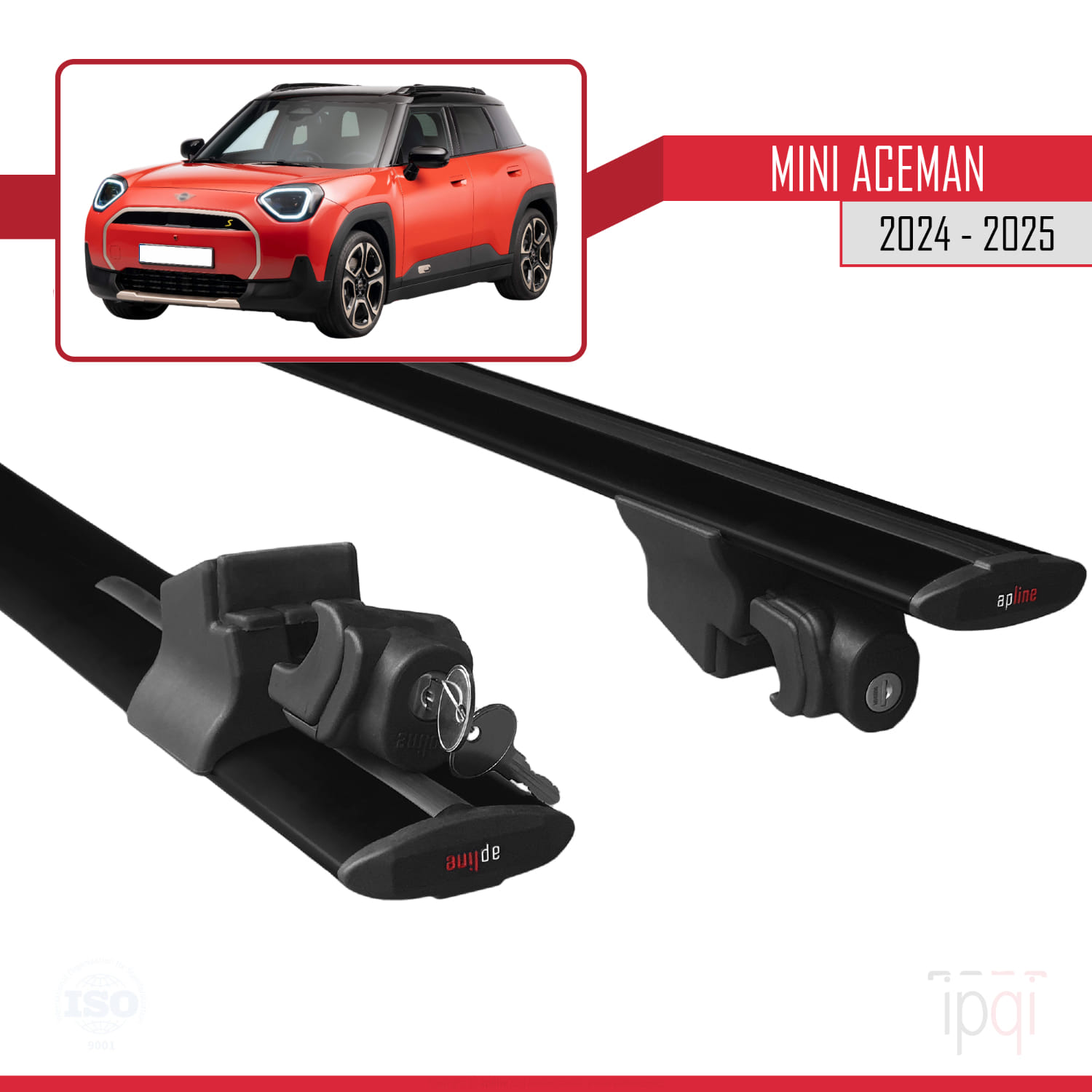 Mini Aceman SE 2024-2025 Arası ile Uyumlu HOOK Model Ara Atkı Tavan Barı Siyah 2 Adet - Görsel 5