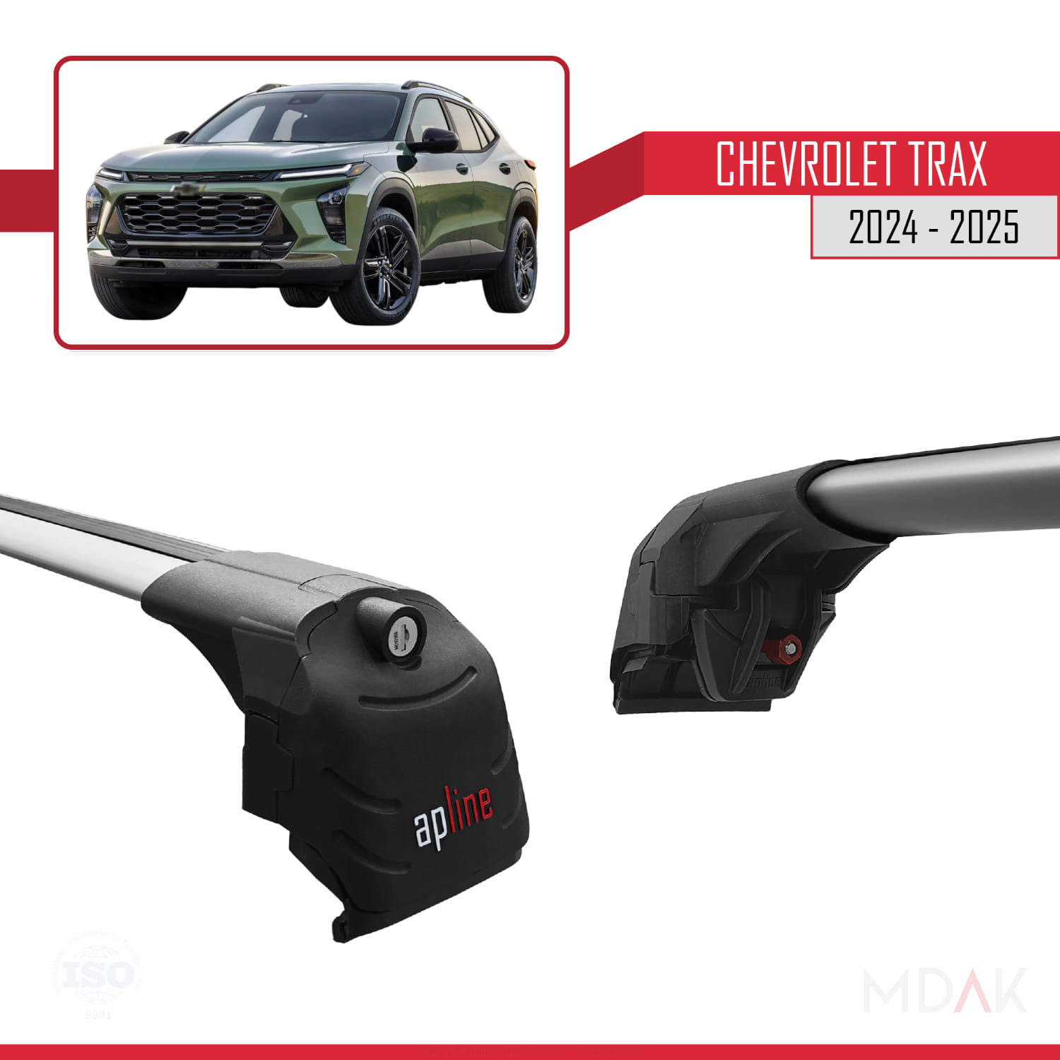 Chevrolet Trax 2024-2025 Arası ile Uyumlu ACE-2 Ara Atkı Tavan Barı Gri 2 Adet - Görsel 3