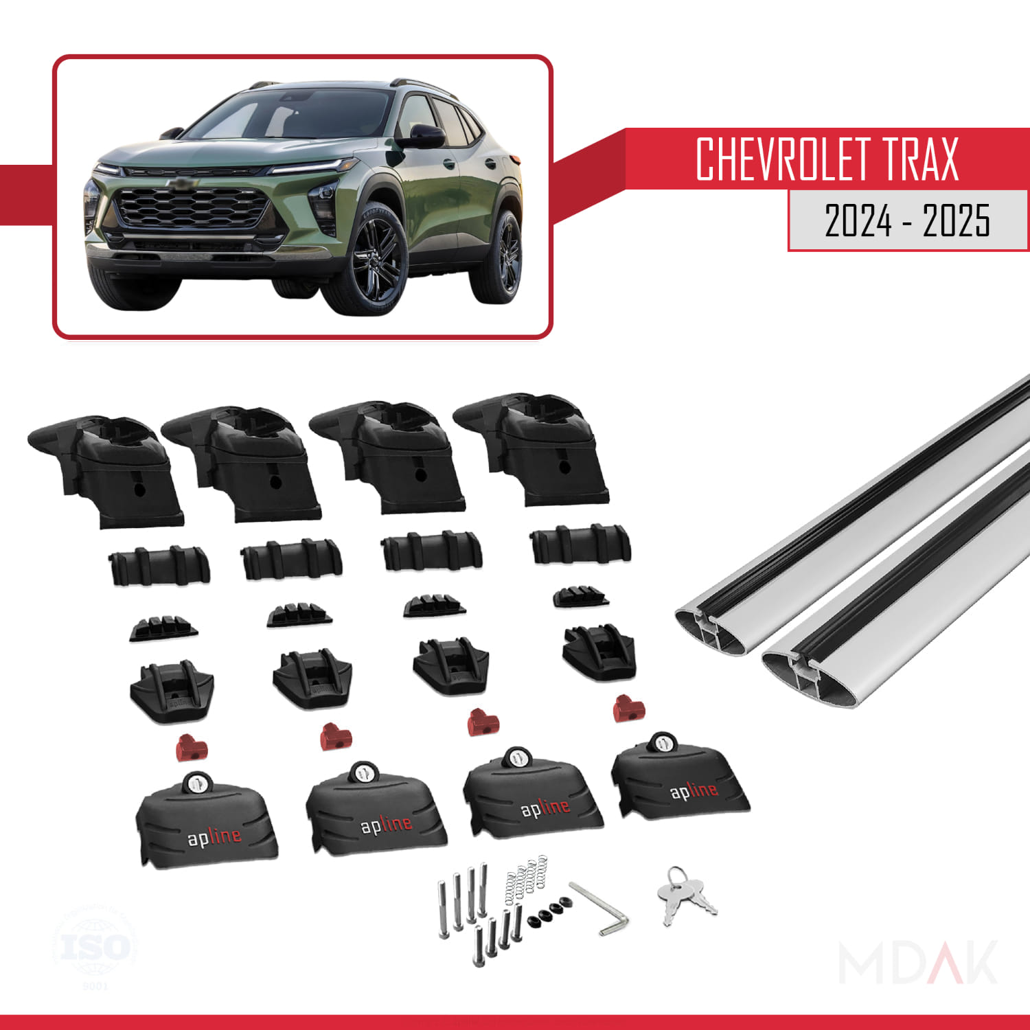 Chevrolet Trax 2024-2025 Arası ile Uyumlu ACE-2 Ara Atkı Tavan Barı Gri 2 Adet - Görsel 5