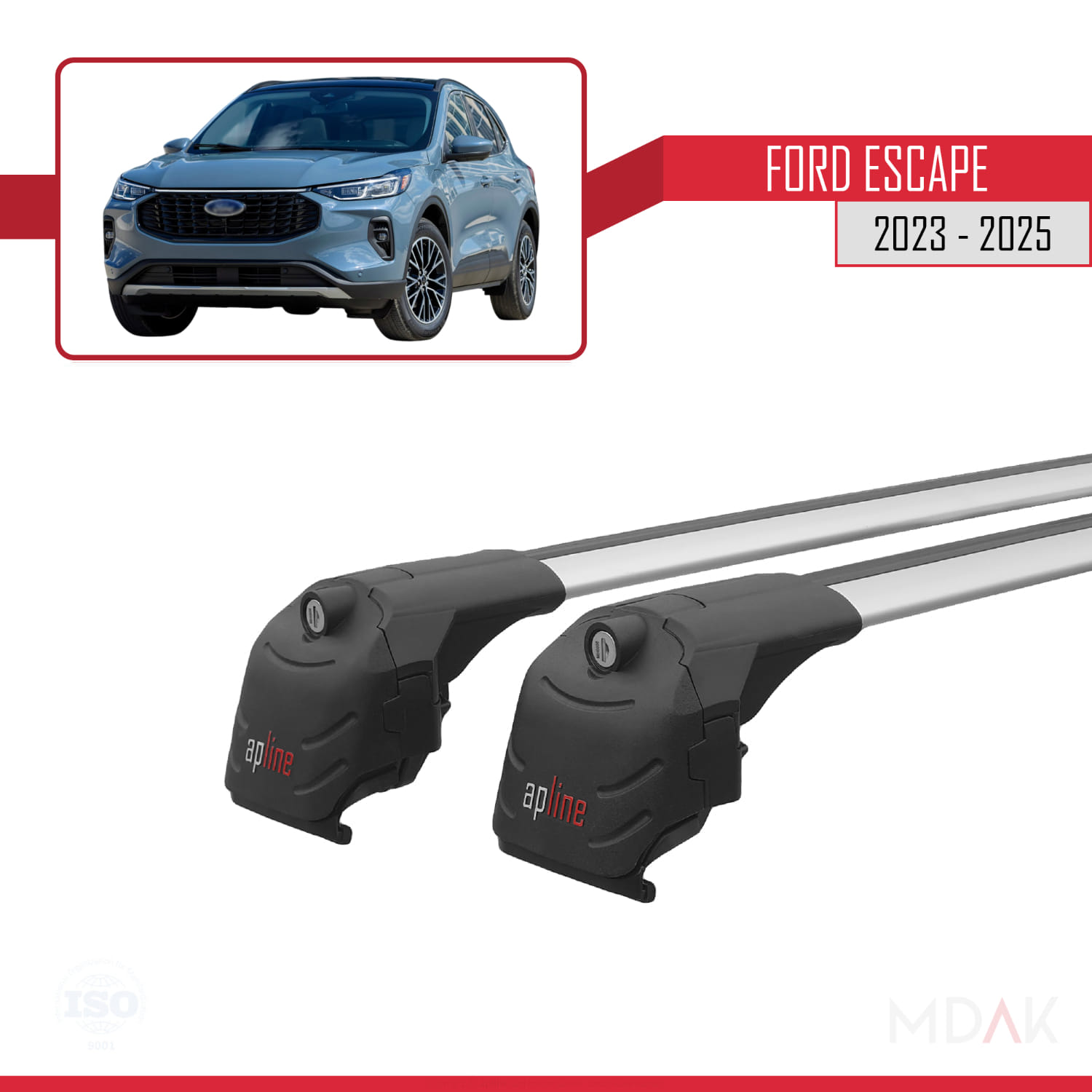 Ford Escape 2023-2025 Arası ile Uyumlu ACE-2 Ara Atkı Tavan Barı Gri 2 Adet - Görsel 9