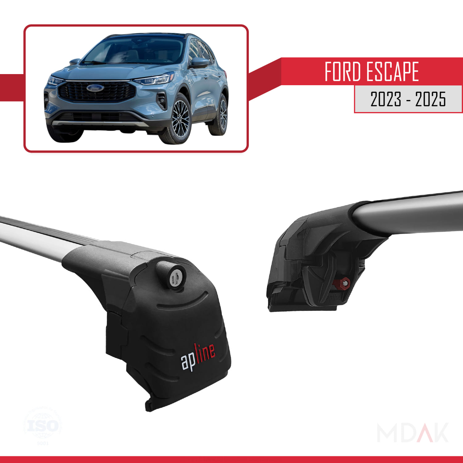 Ford Escape 2023-2025 Arası ile Uyumlu ACE-2 Ara Atkı Tavan Barı Gri 2 Adet - Görsel 3