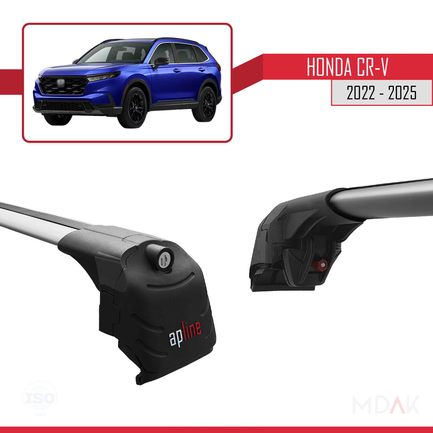 Honda CR-V 2022-2025 Arası ile Uyumlu ACE-2 Ara Atkı Tavan Barı Gri 2 Adet - Görsel 3