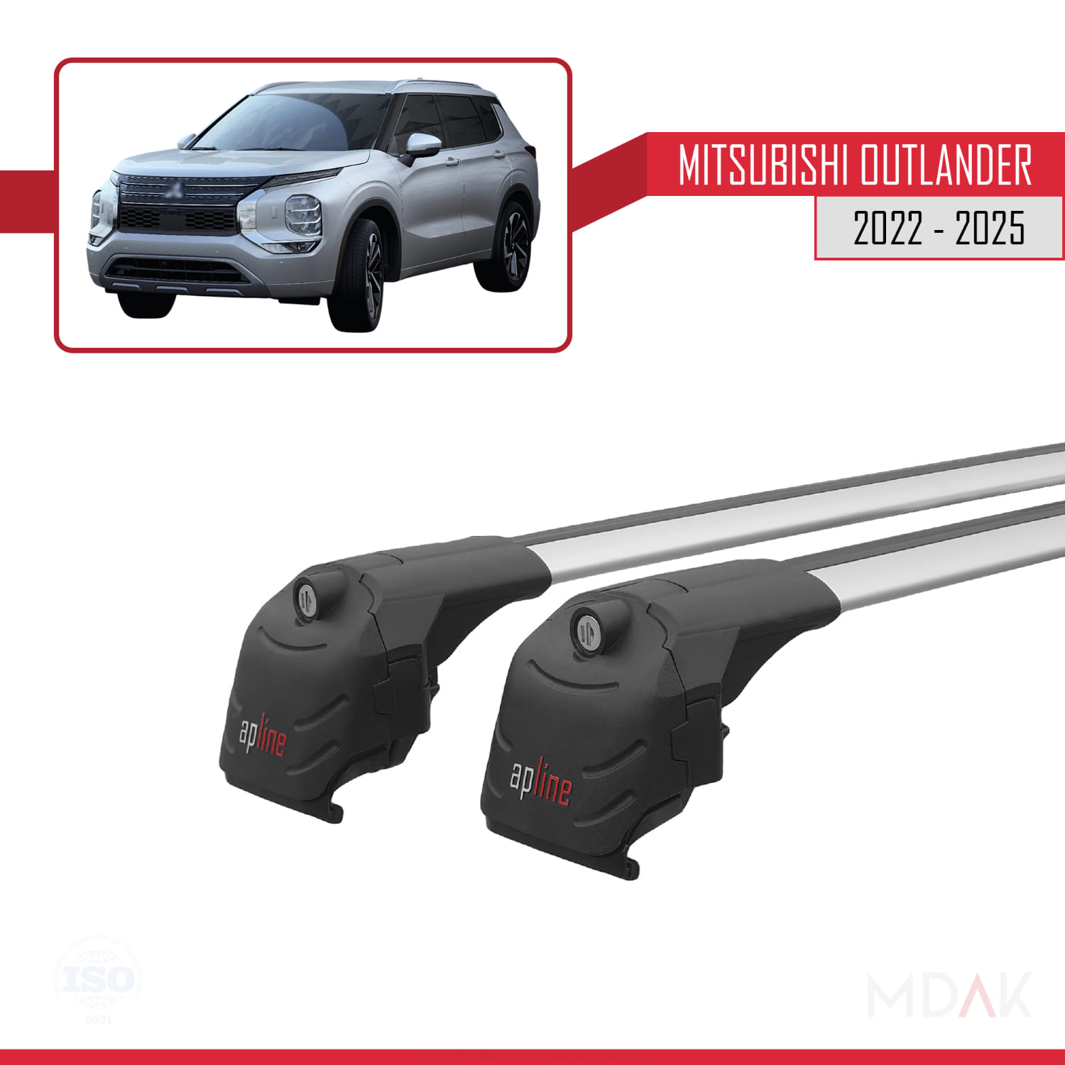 Mitsubishi Outlander 2022-2025 Arası ile Uyumlu ACE-2 Ara Atkı Tavan Barı Gri 2 Adet - Görsel 9